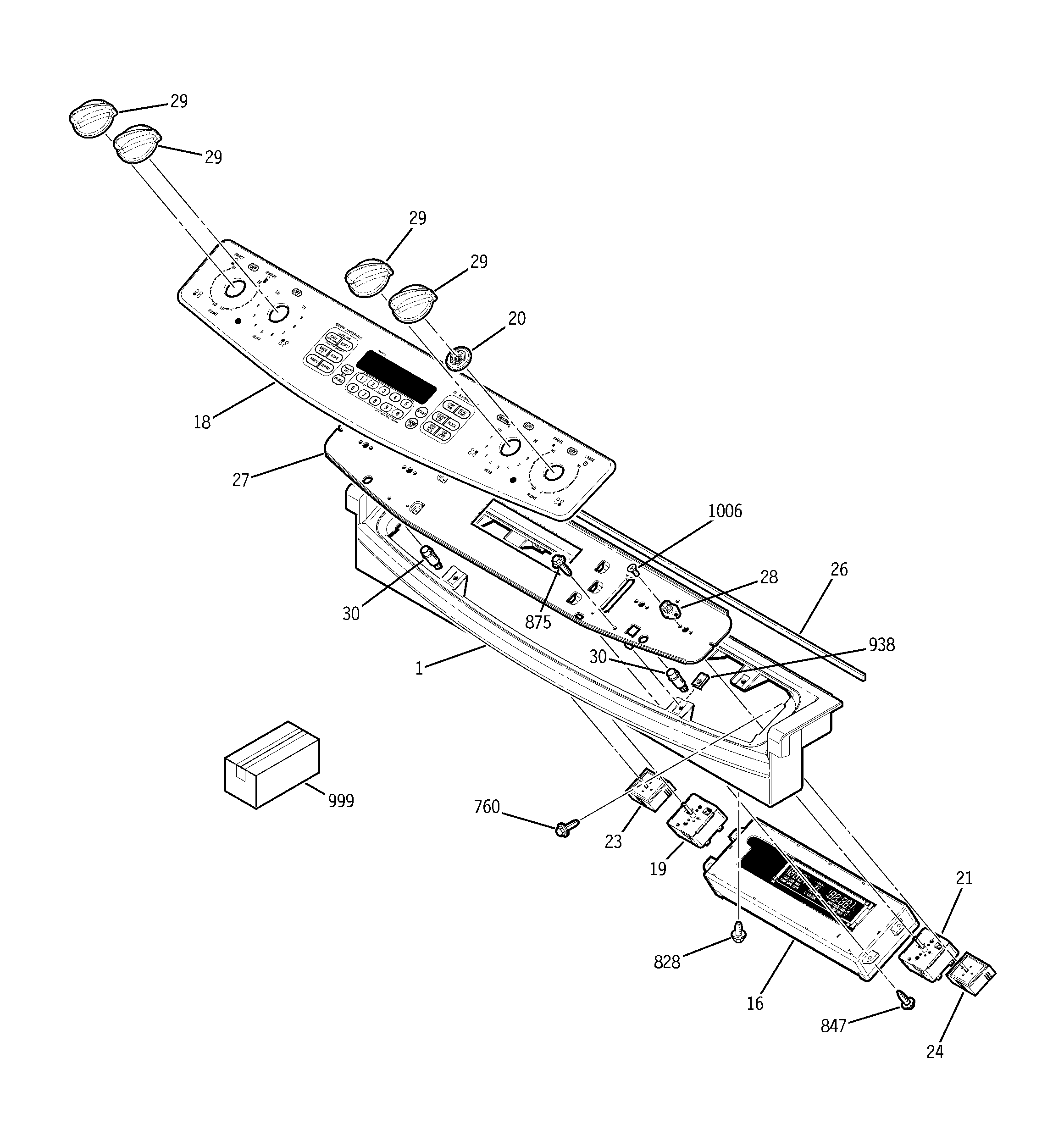 GE JD968TK3WW control panel diagram