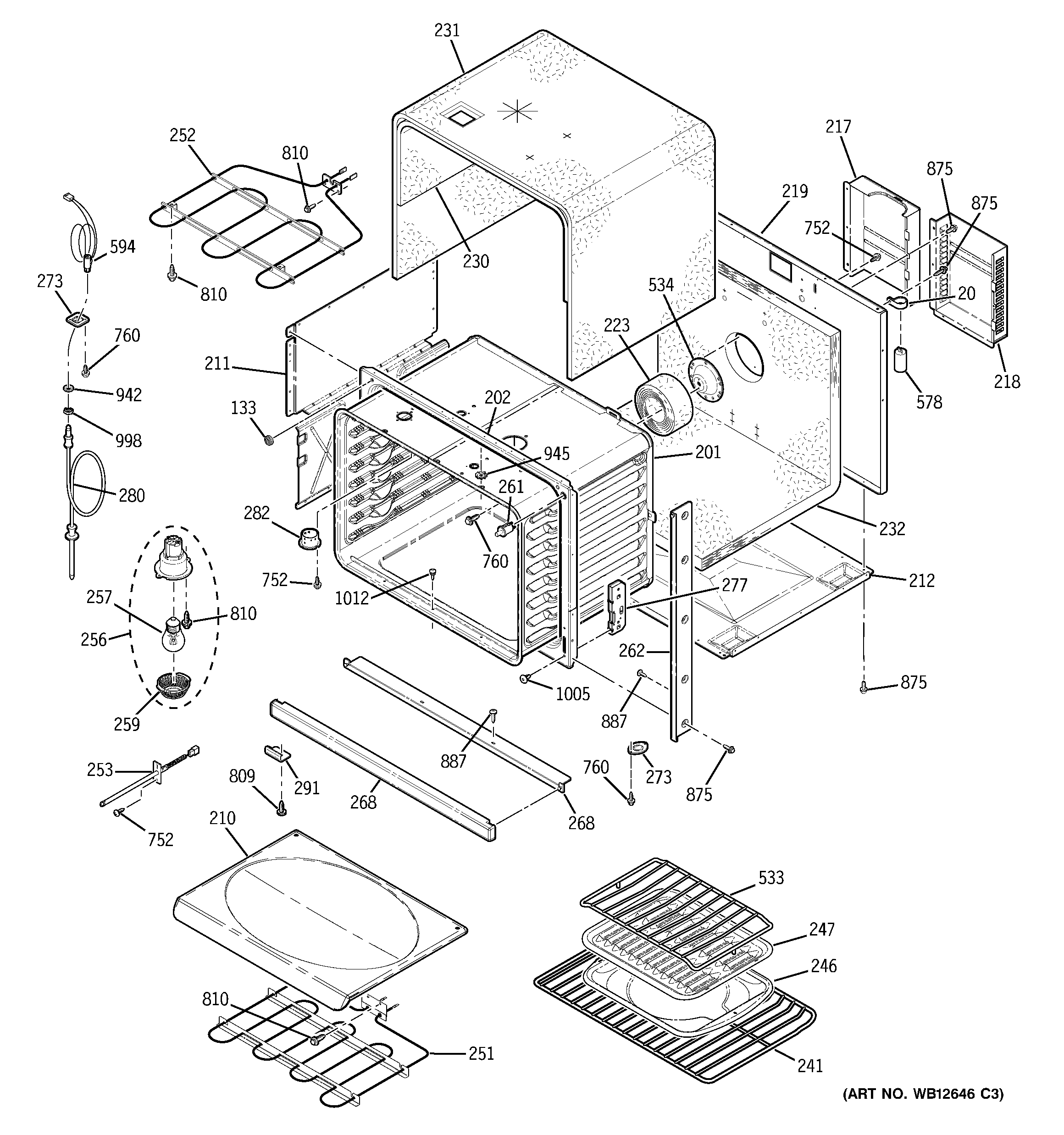 GE JT912SK5SS body parts diagram