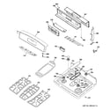 GE JGB916SEL1SS control panel & cooktop diagram