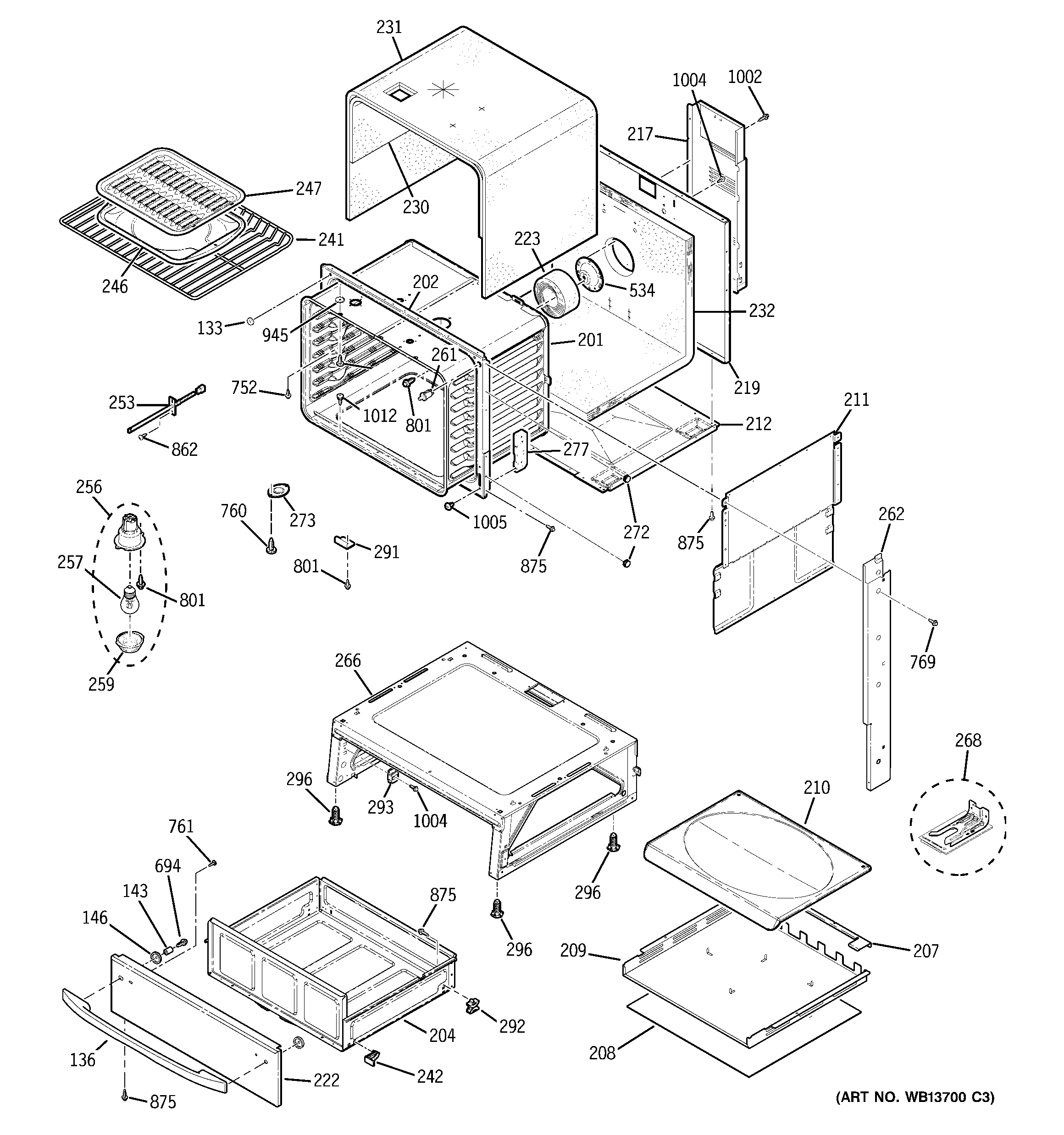 GE JGS905KEK2CC body parts diagram