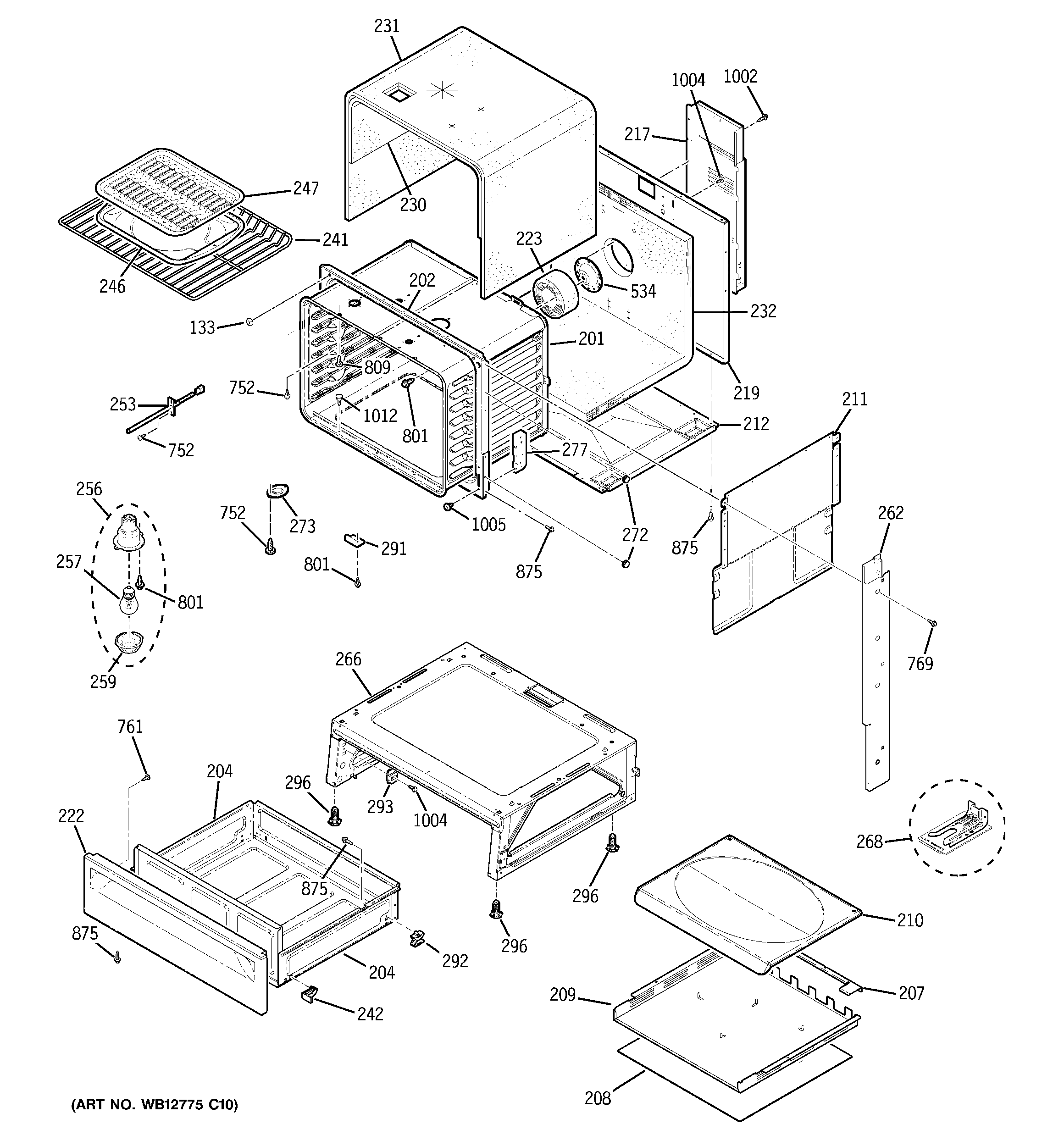 GE JGSP28CEK4CC body parts diagram