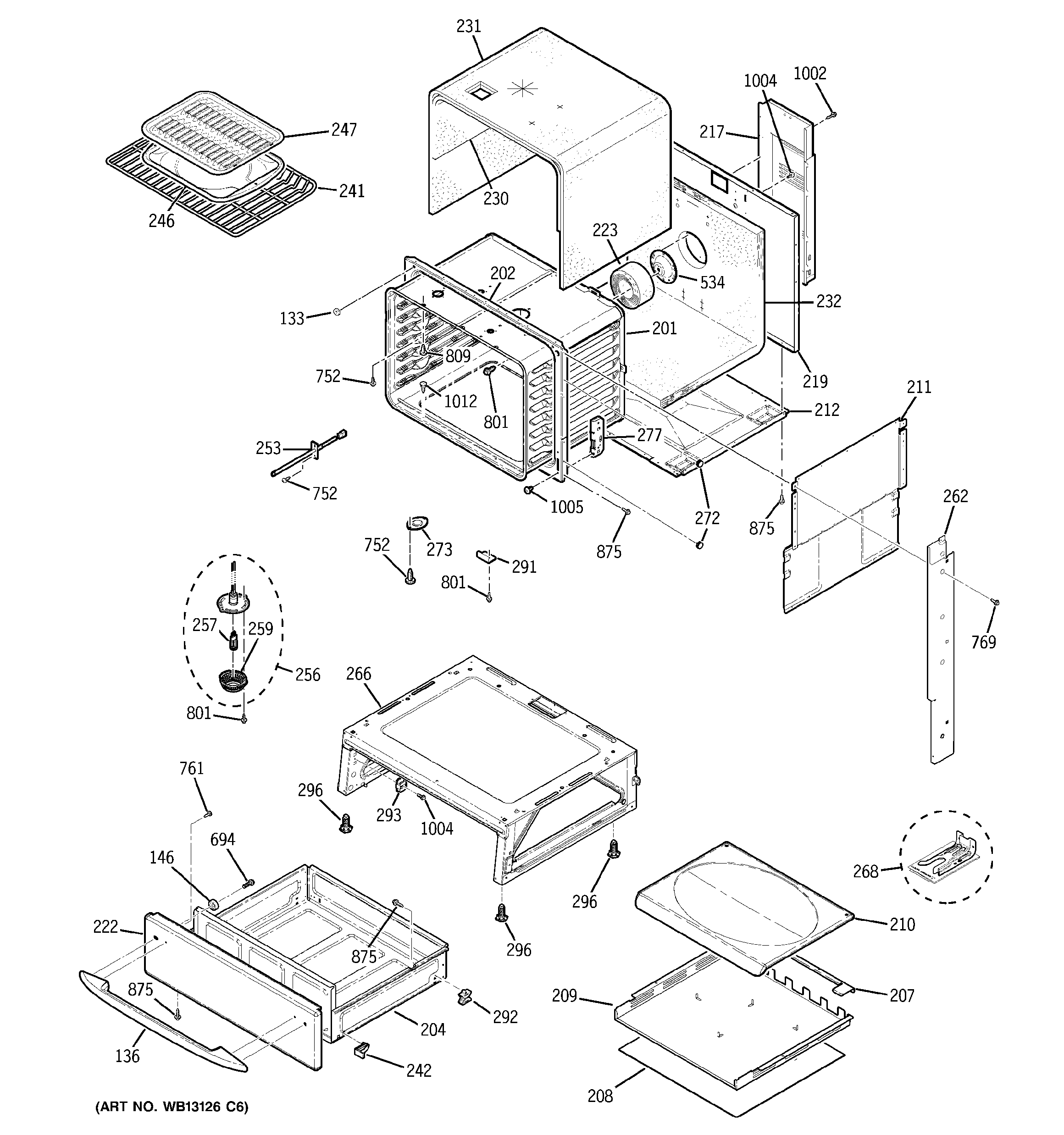 GE JGSP28SEK4SS body parts diagram