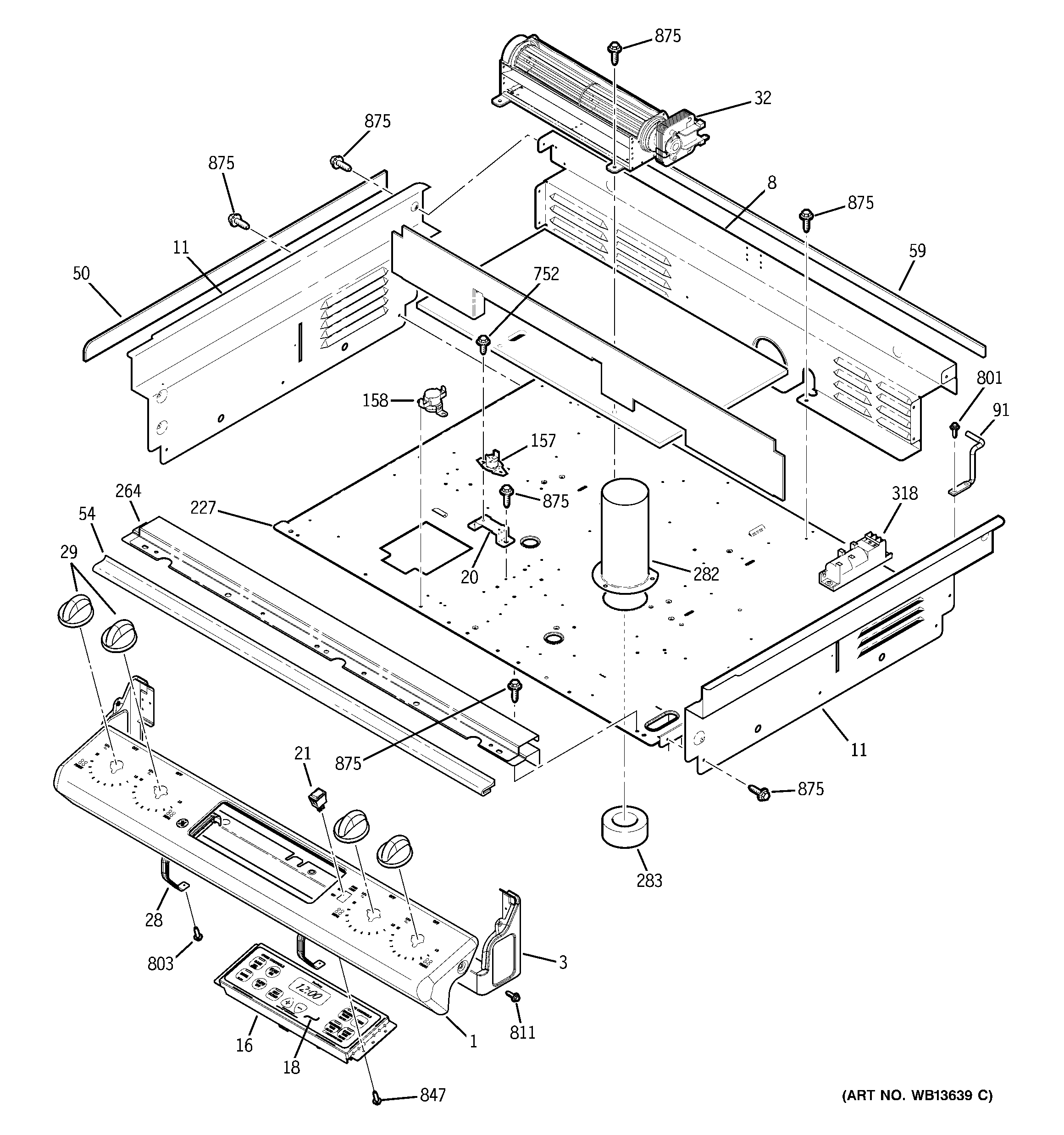 GE JGSP28SEK4SS cooling fan diagram