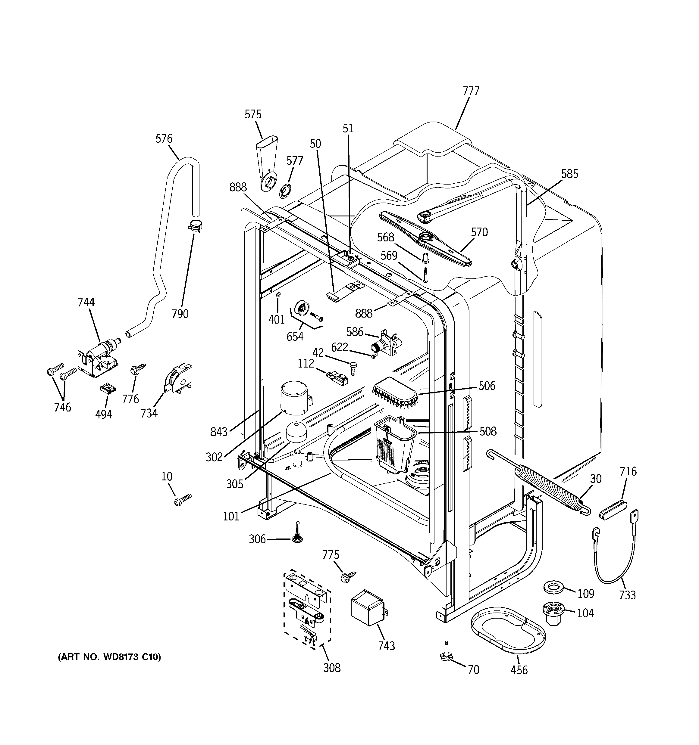 GE EDW6000L15CC body parts diagram