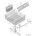 GE GLD6300L15BB upper rack assembly diagram