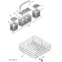 GE GLD6300L15BB lower rack assembly diagram