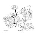 GE WHDVH626F0GG tub & motor diagram
