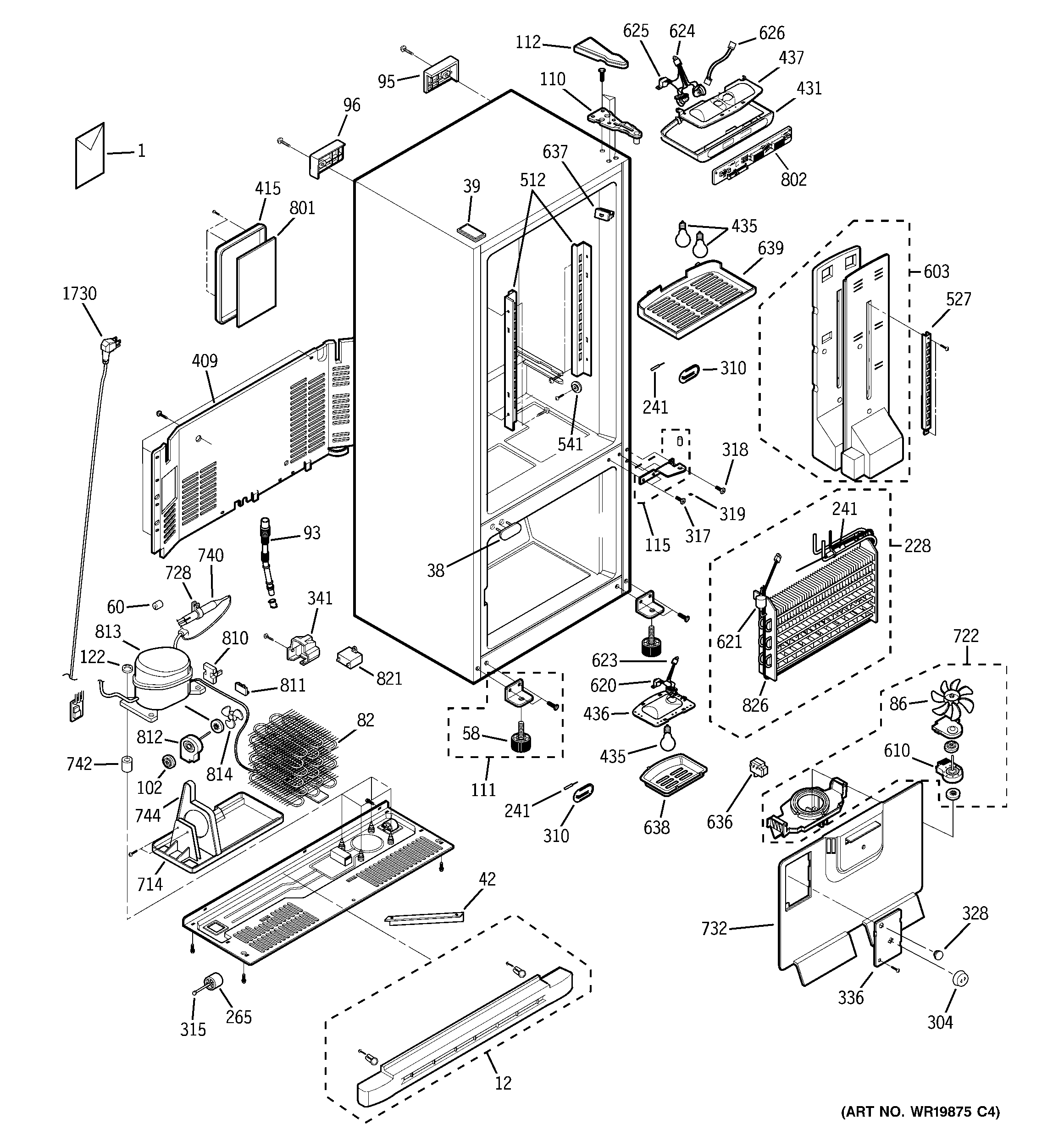 GE PDS22SBSARSS cabinet diagram