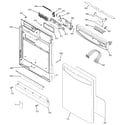 GE PDW7300J15CC escutcheon & door assembly diagram