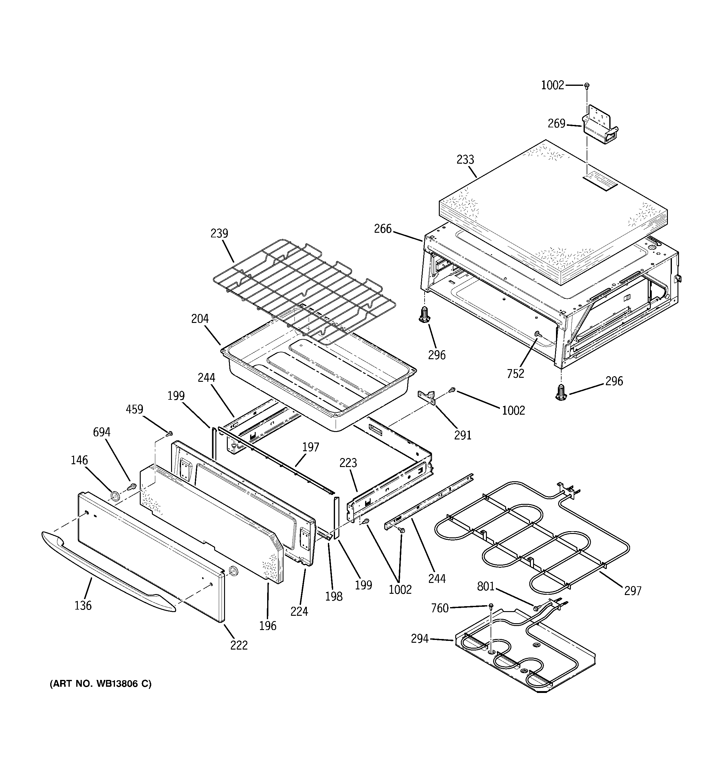 GE JB968SK2SS warming drawer diagram