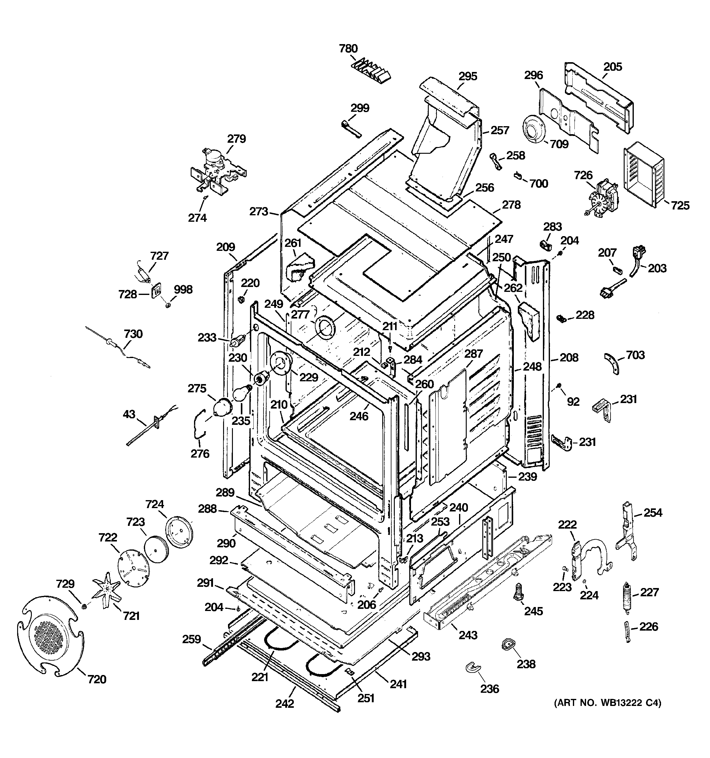 GE JGB916BEK5BB body parts diagram