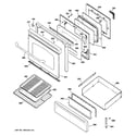 GE JGBP88WEL2WW door & drawer parts diagram