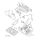 GE JGBP88SEL2SS control panel & cooktop diagram