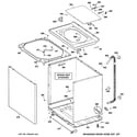 GE WBB4500G0WW cabinet, cover & front panel diagram