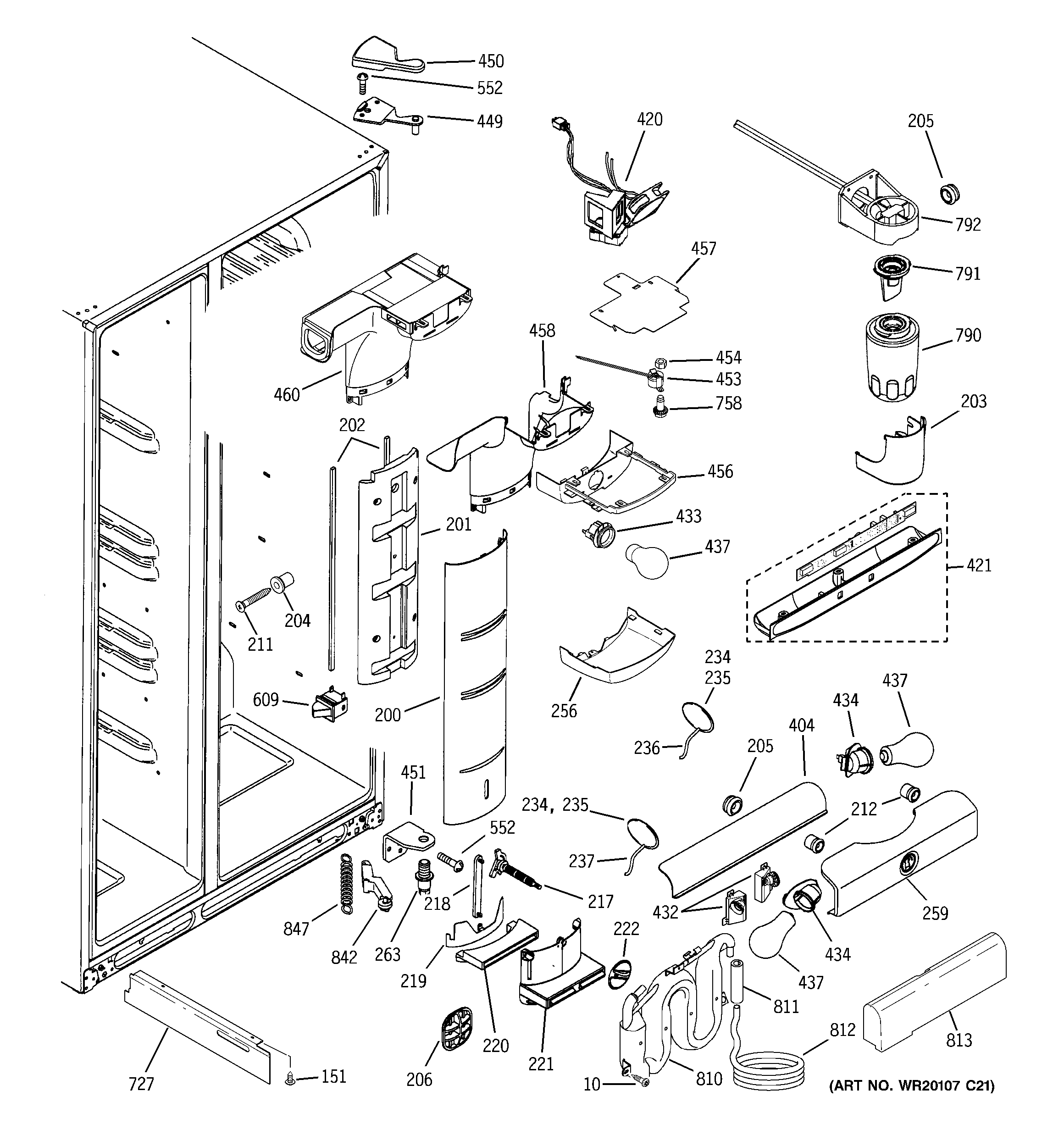 Hotpoint HSK29MGSECCC fresh food section diagram