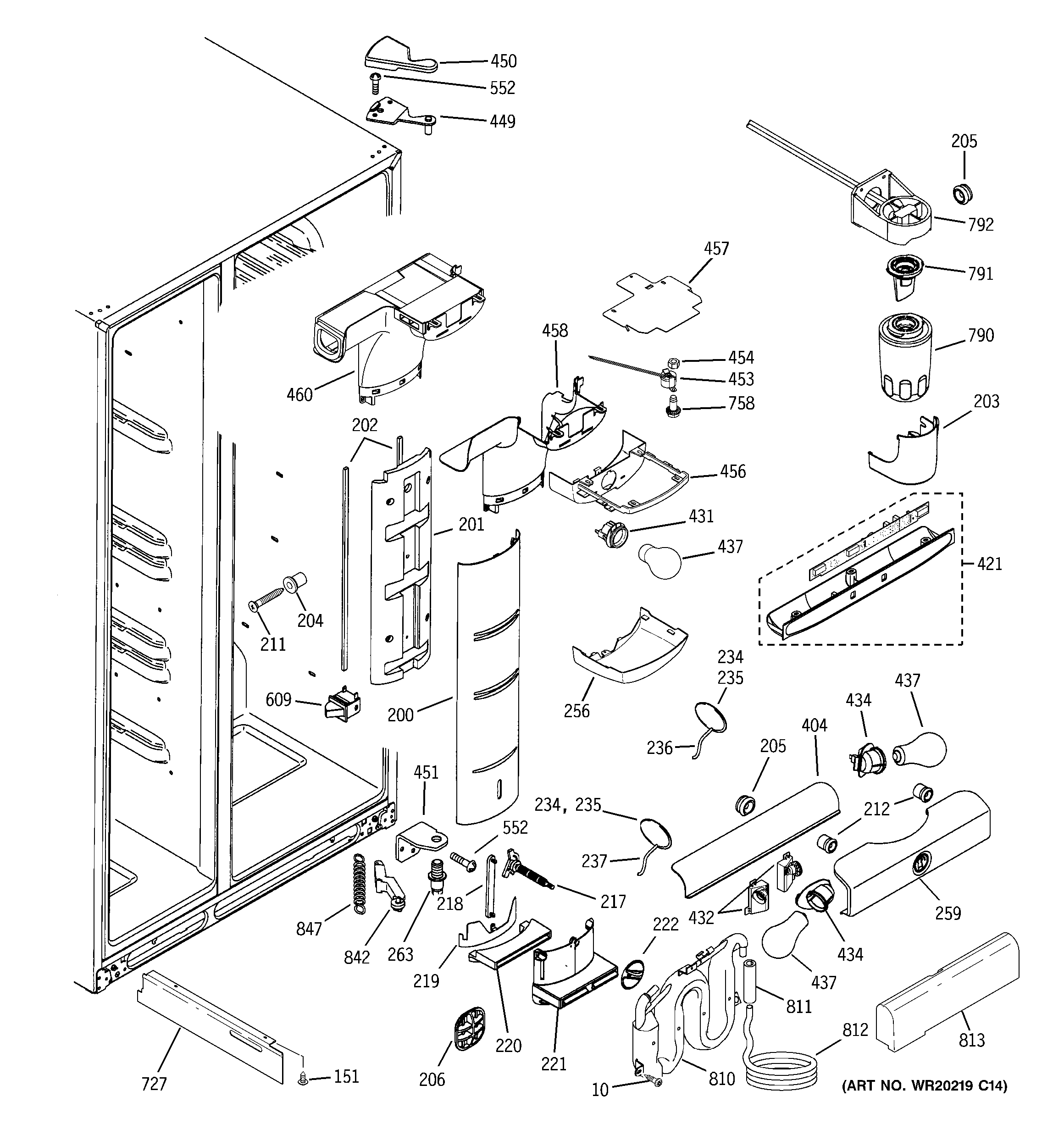 GE PSC23SHTGSS fresh food section diagram