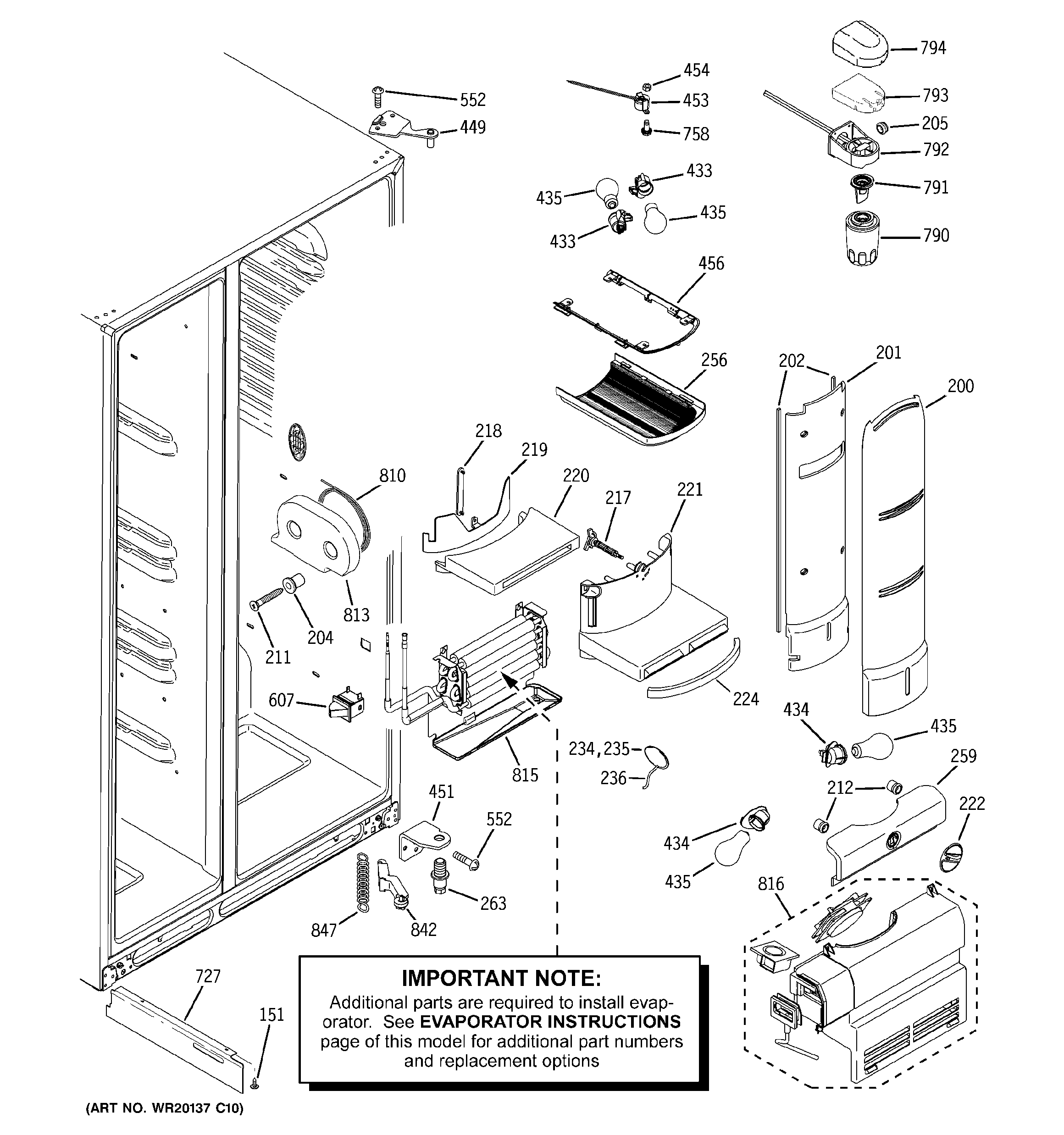 GE PSH23PSWCSS fresh food section diagram