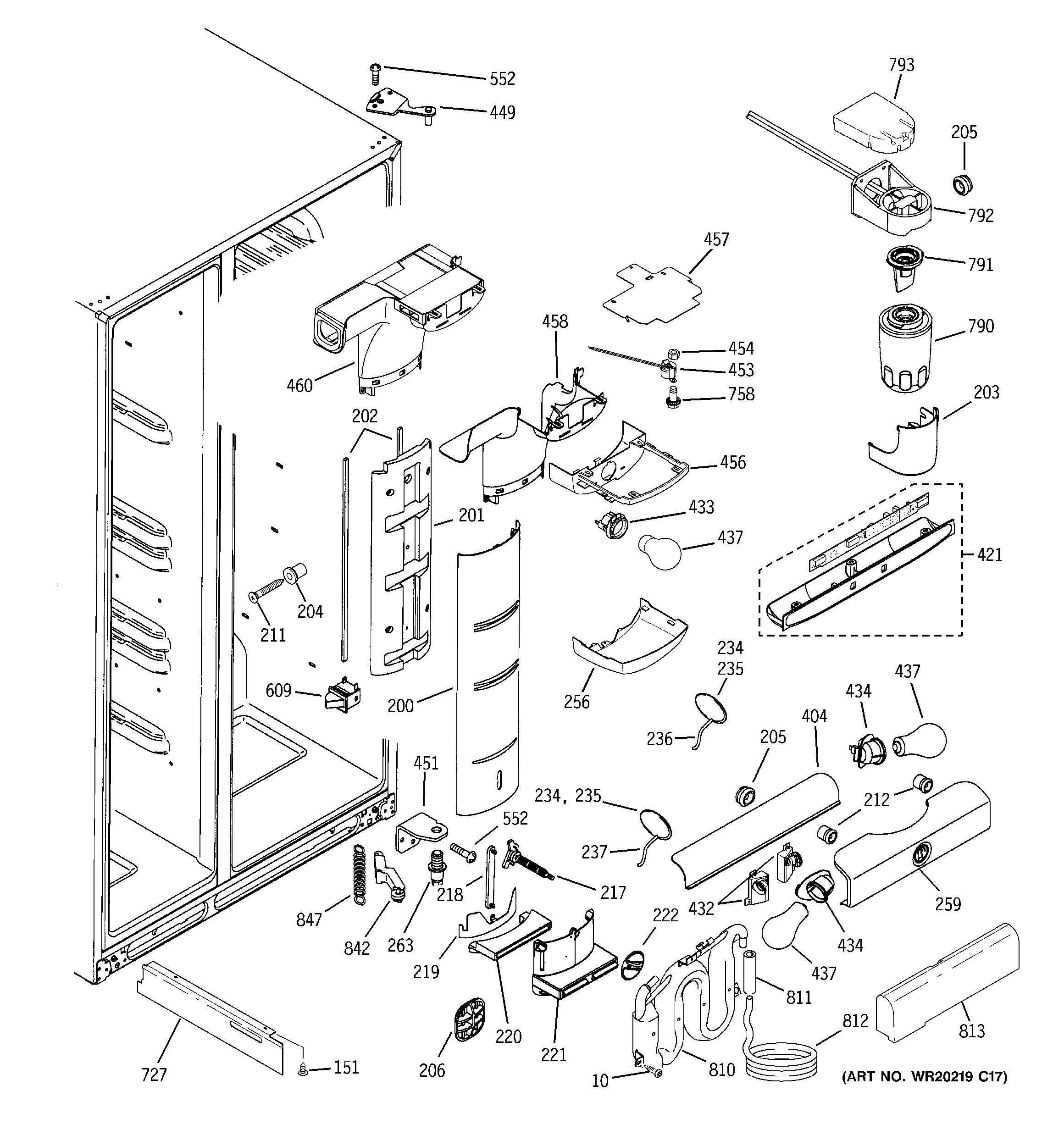 GE PSS26NSWCSS fresh food section diagram