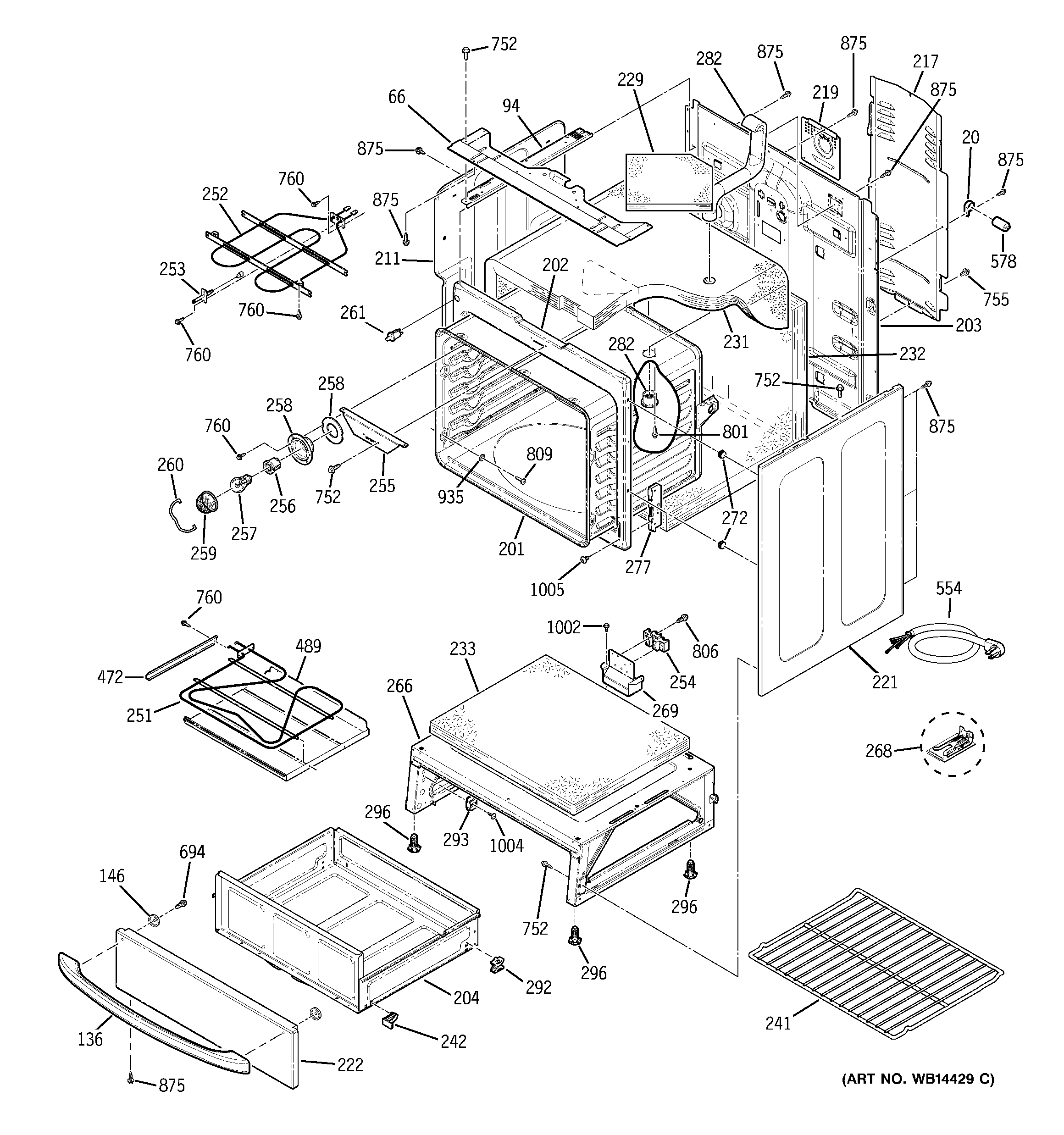 GE JCBP77SM1SS body parts diagram