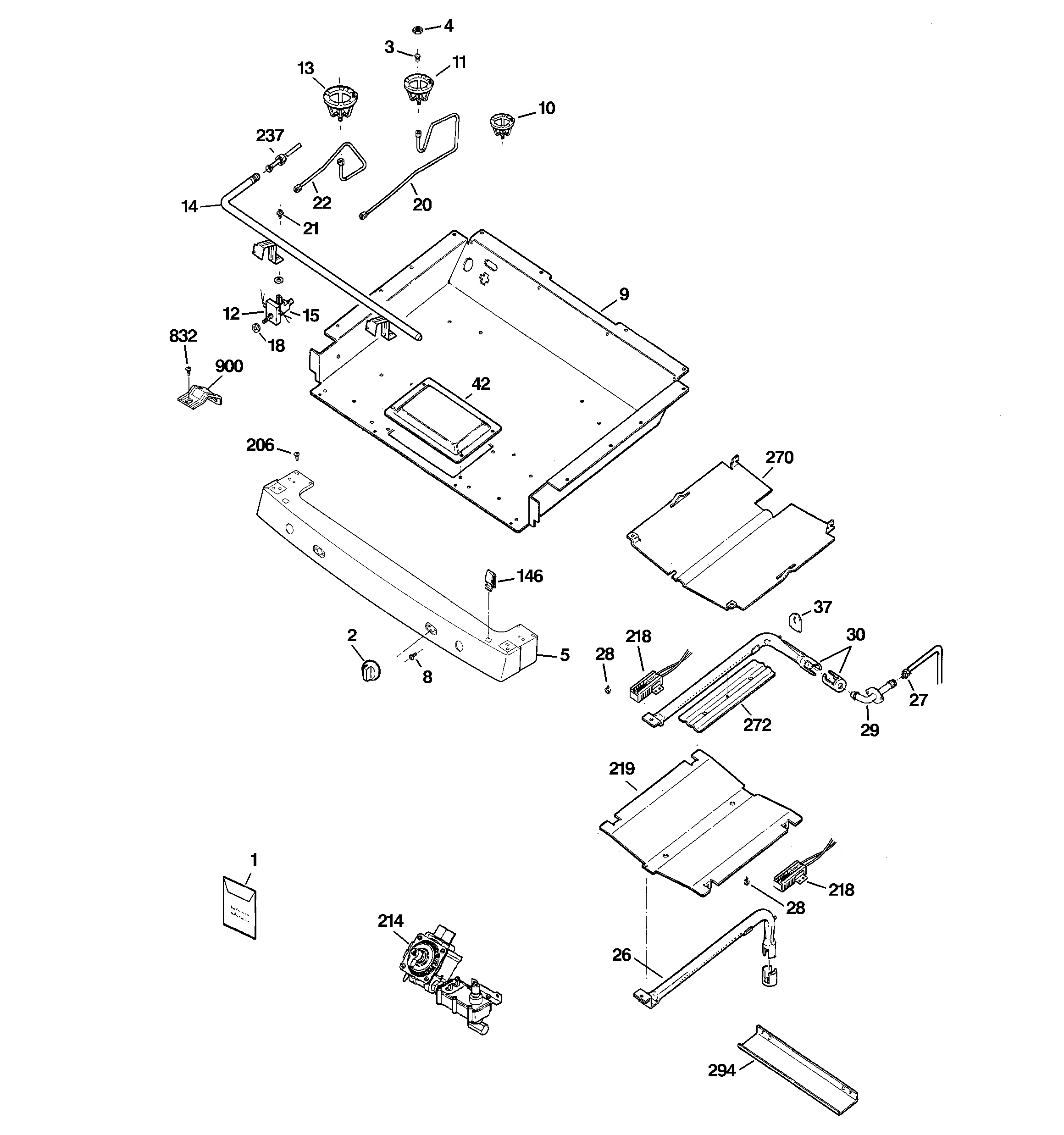 GE EGR2000EM1WW gas & burner parts diagram