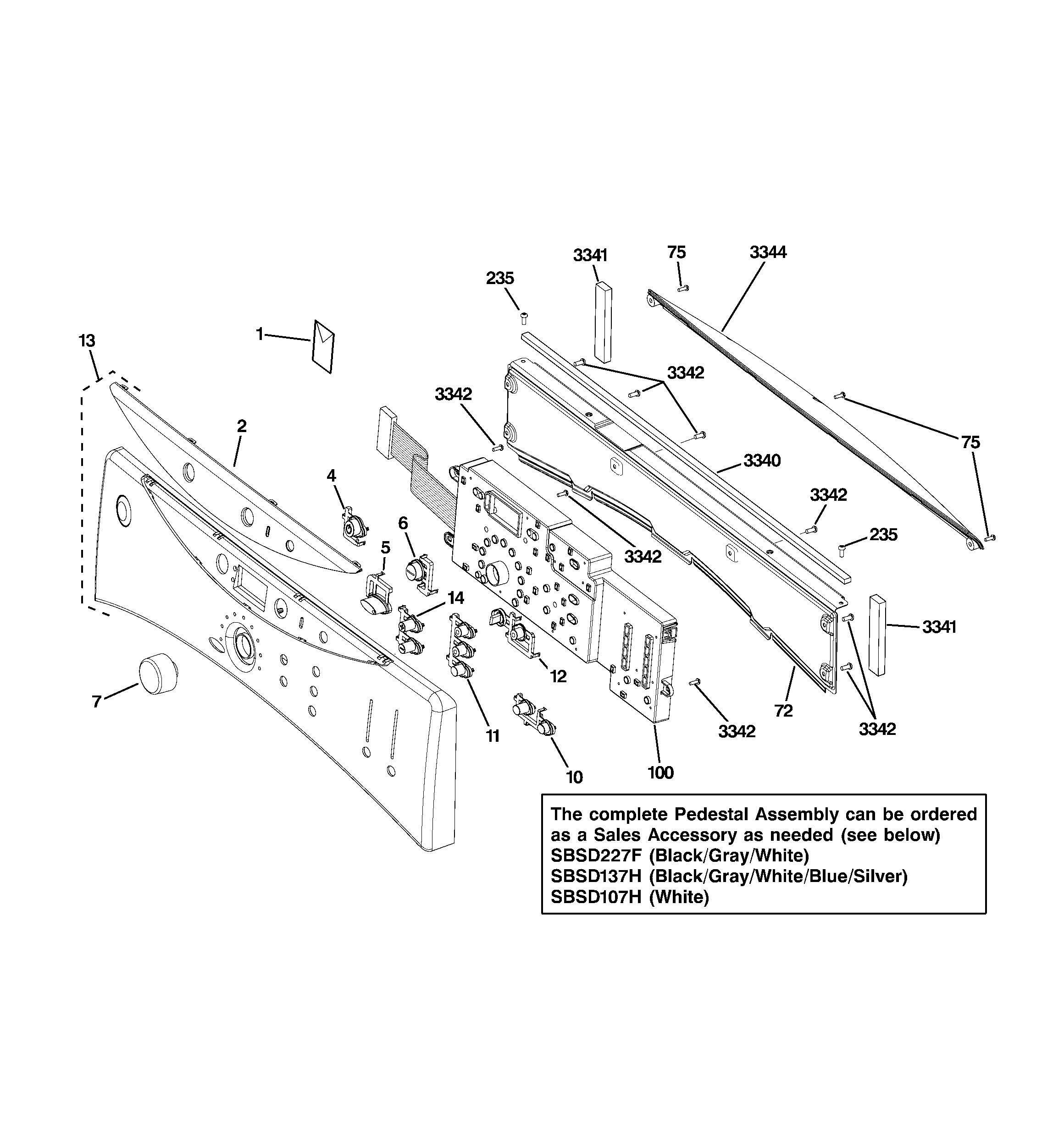 GE DCVH660GH0MB controls & backsplash diagram