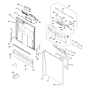 GE GLDL500N10CC escutcheon & door assembly diagram