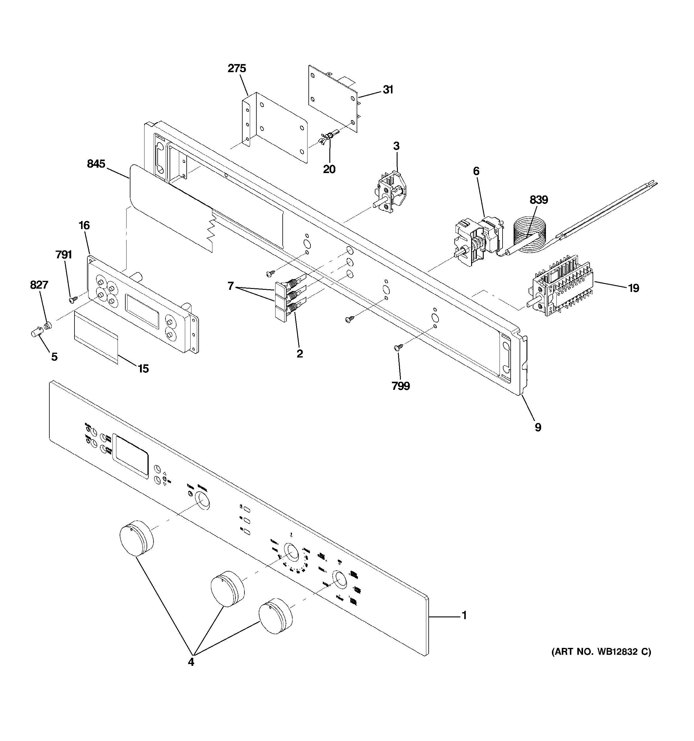 GE ZET1038BF3BB control panel diagram