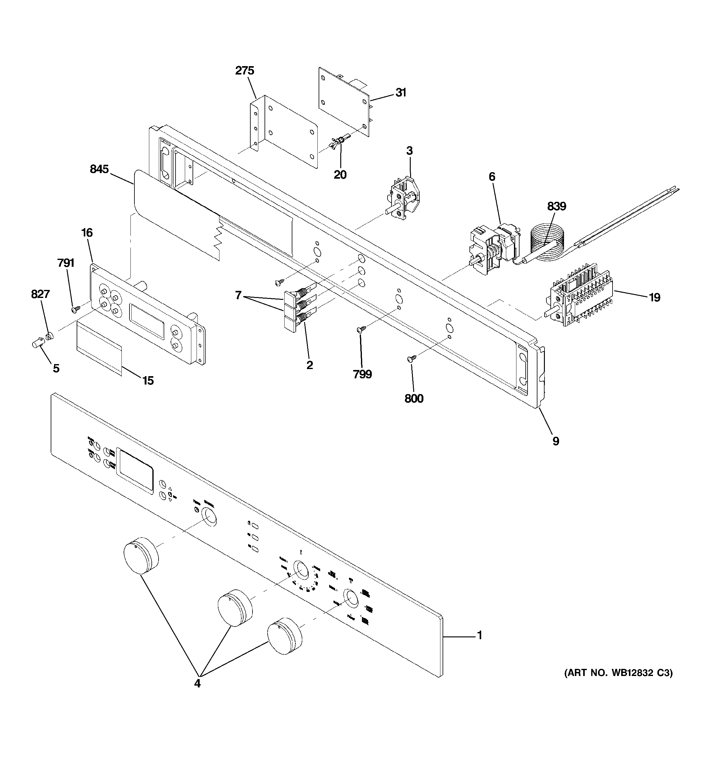 GE ZET1038BF4BB control panel diagram