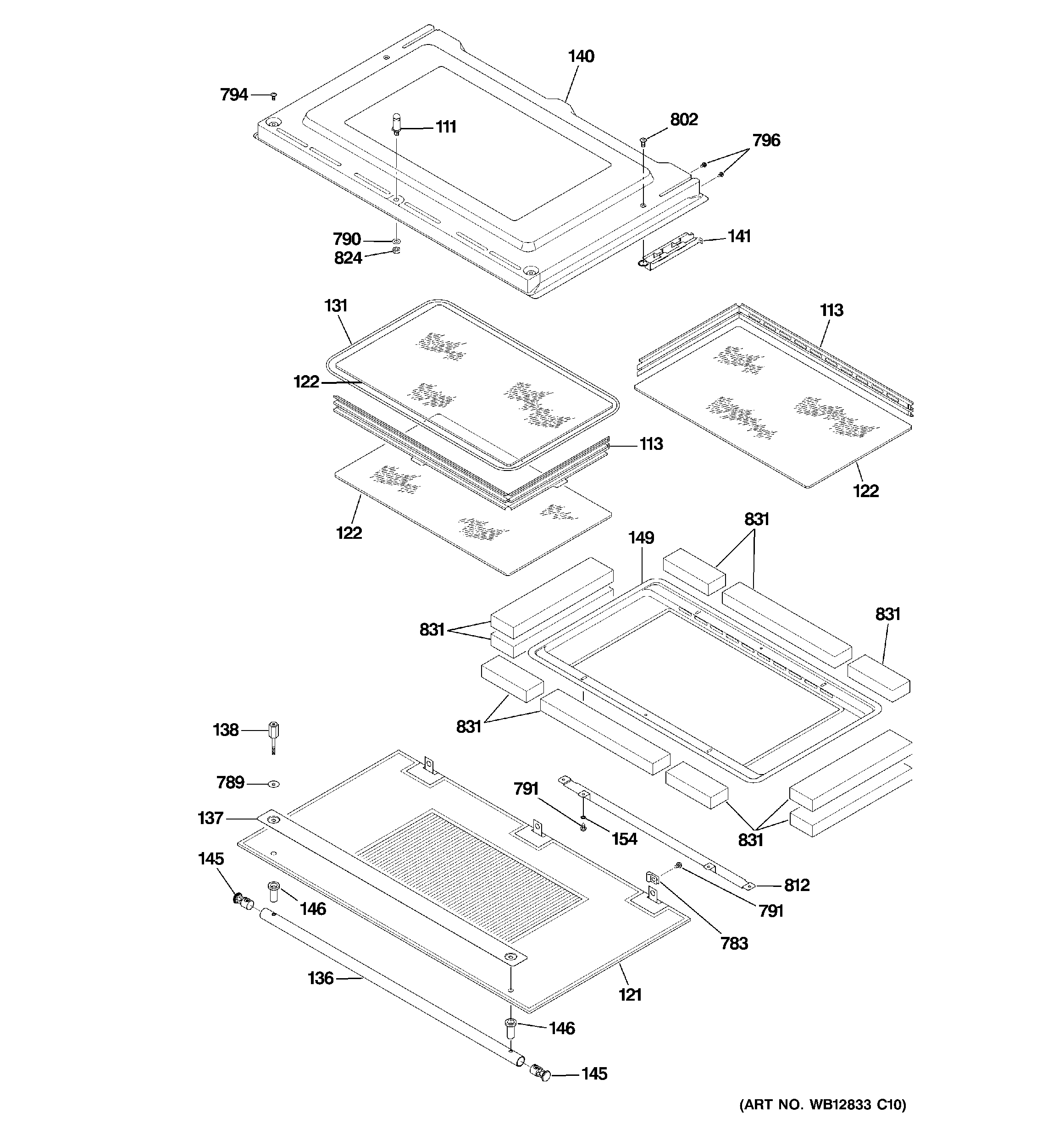 GE ZET1038BF4BB door diagram
