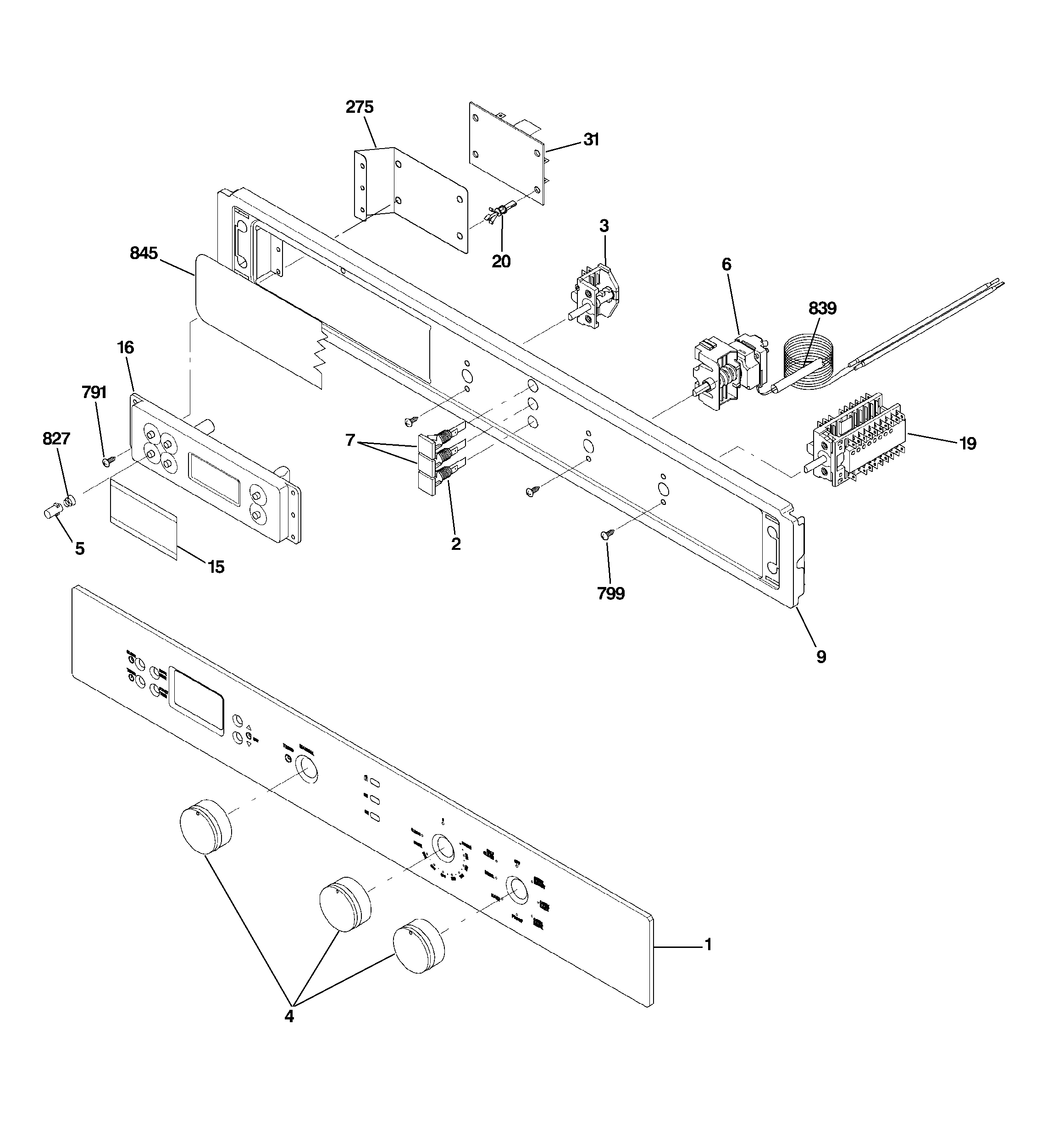 GE ZET1038BF5BB control panel diagram