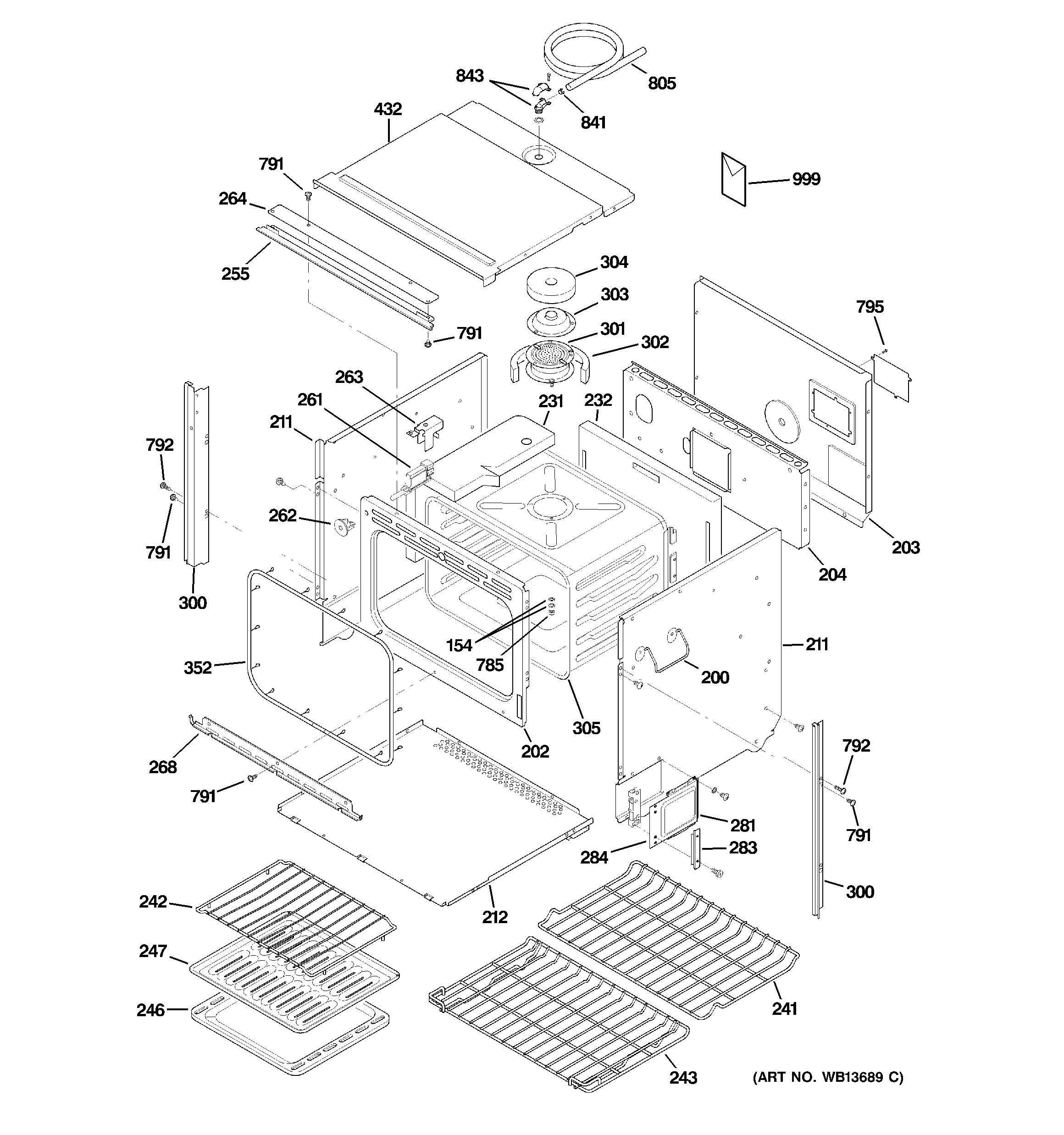 GE ZET1038BF5BB body parts (2) diagram