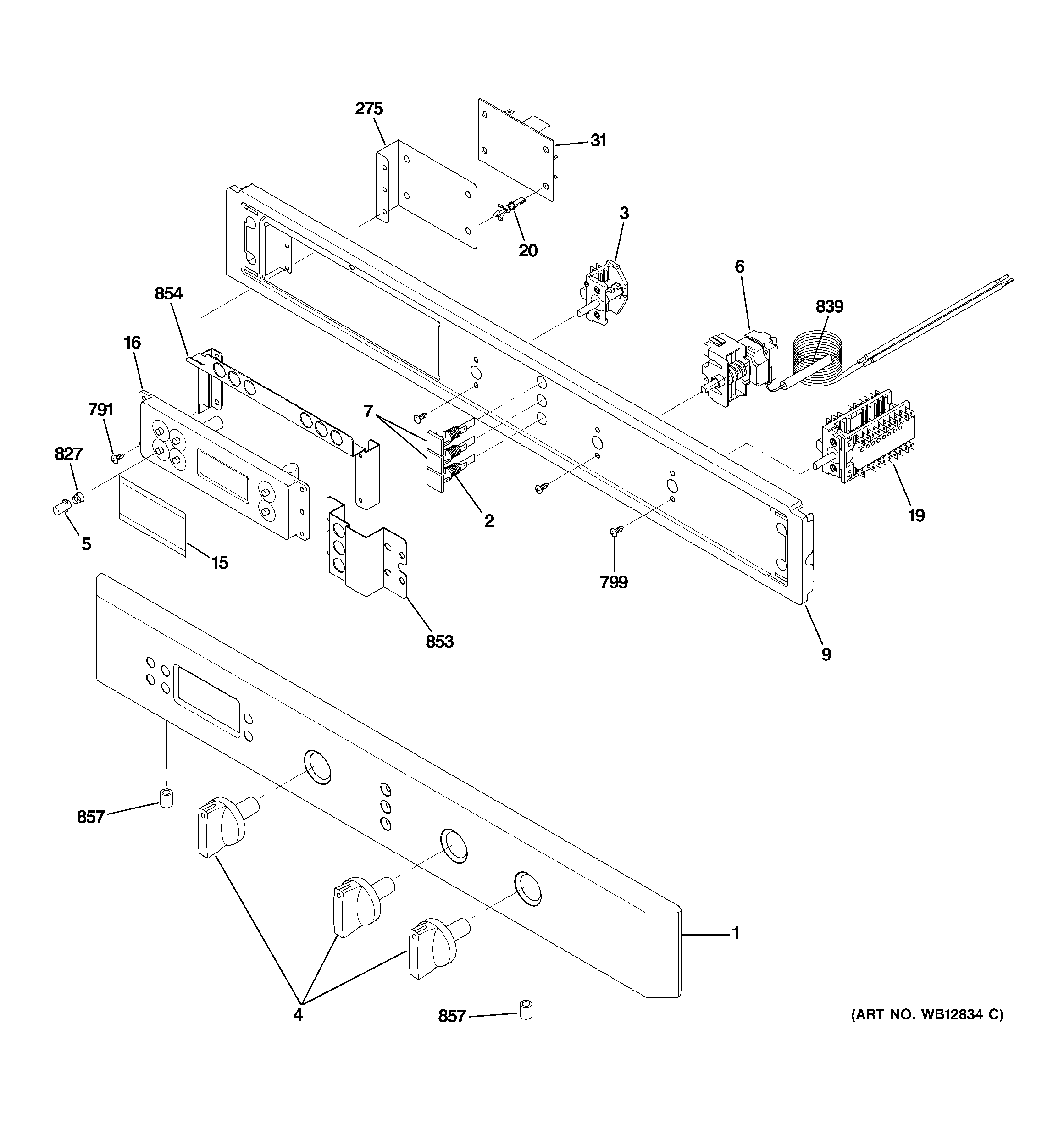 GE ZET1038PF3SS control panel diagram