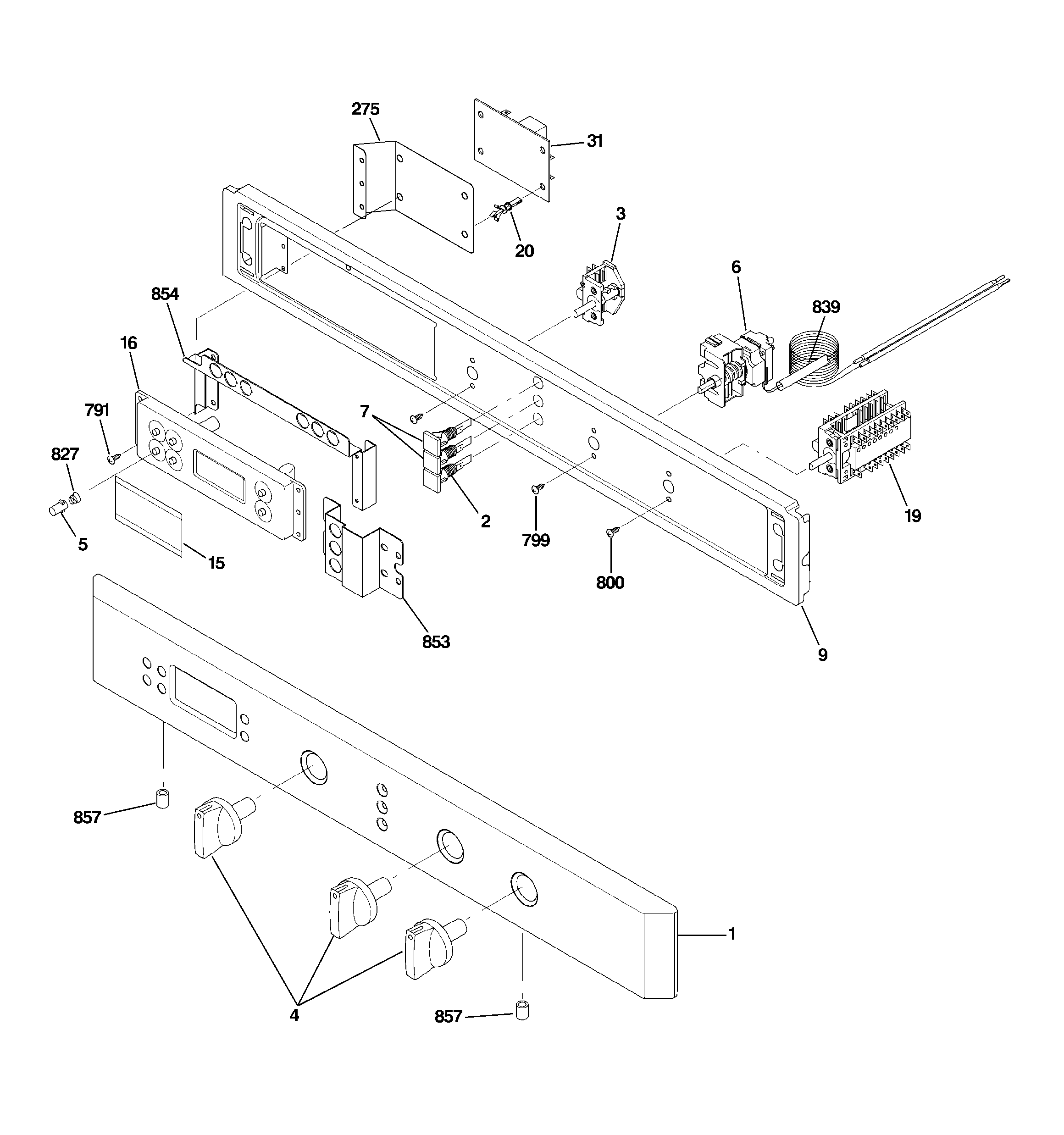 GE ZET1038PF5SS control panel diagram
