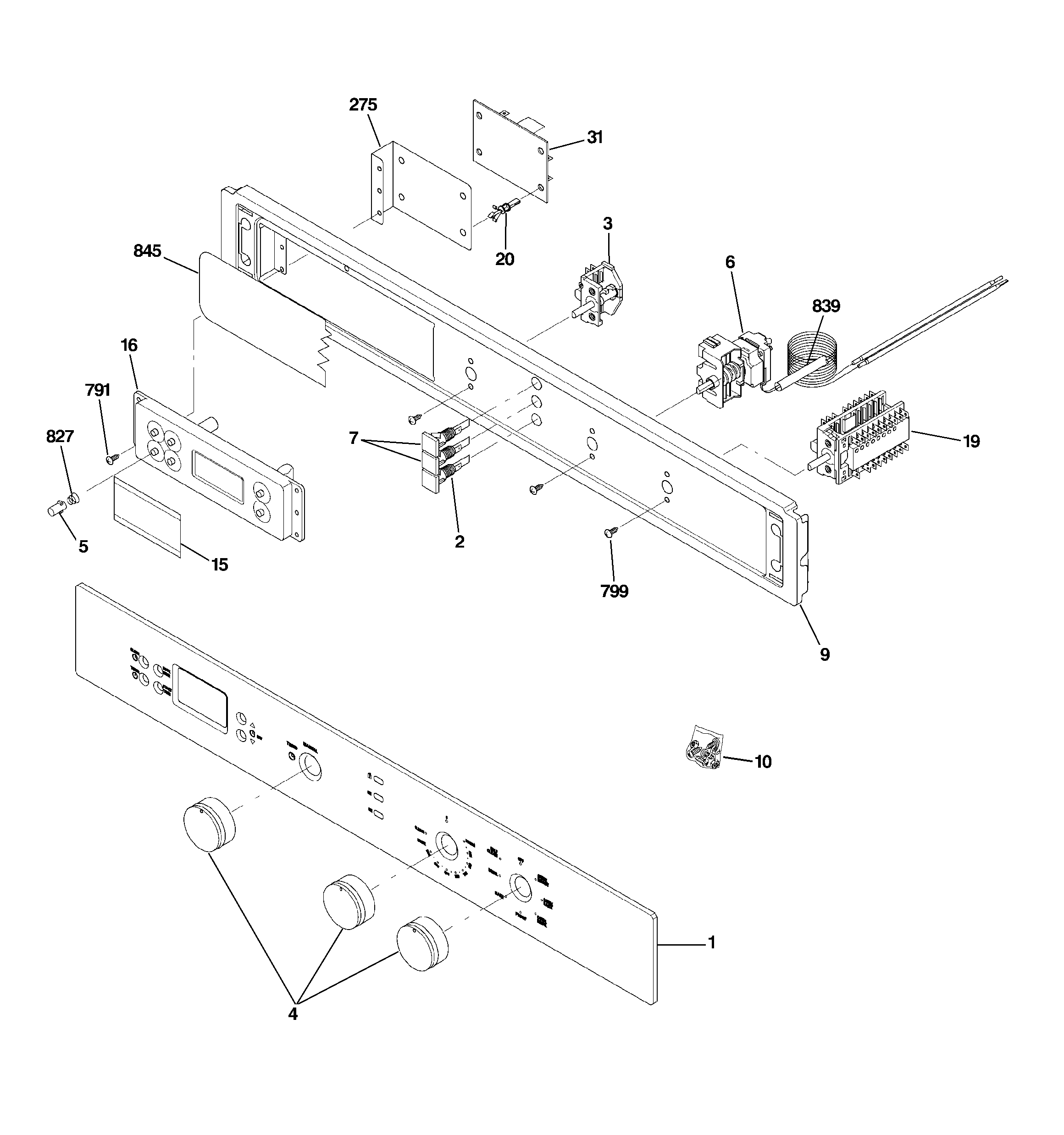 GE ZET1038SF1SS control panel diagram