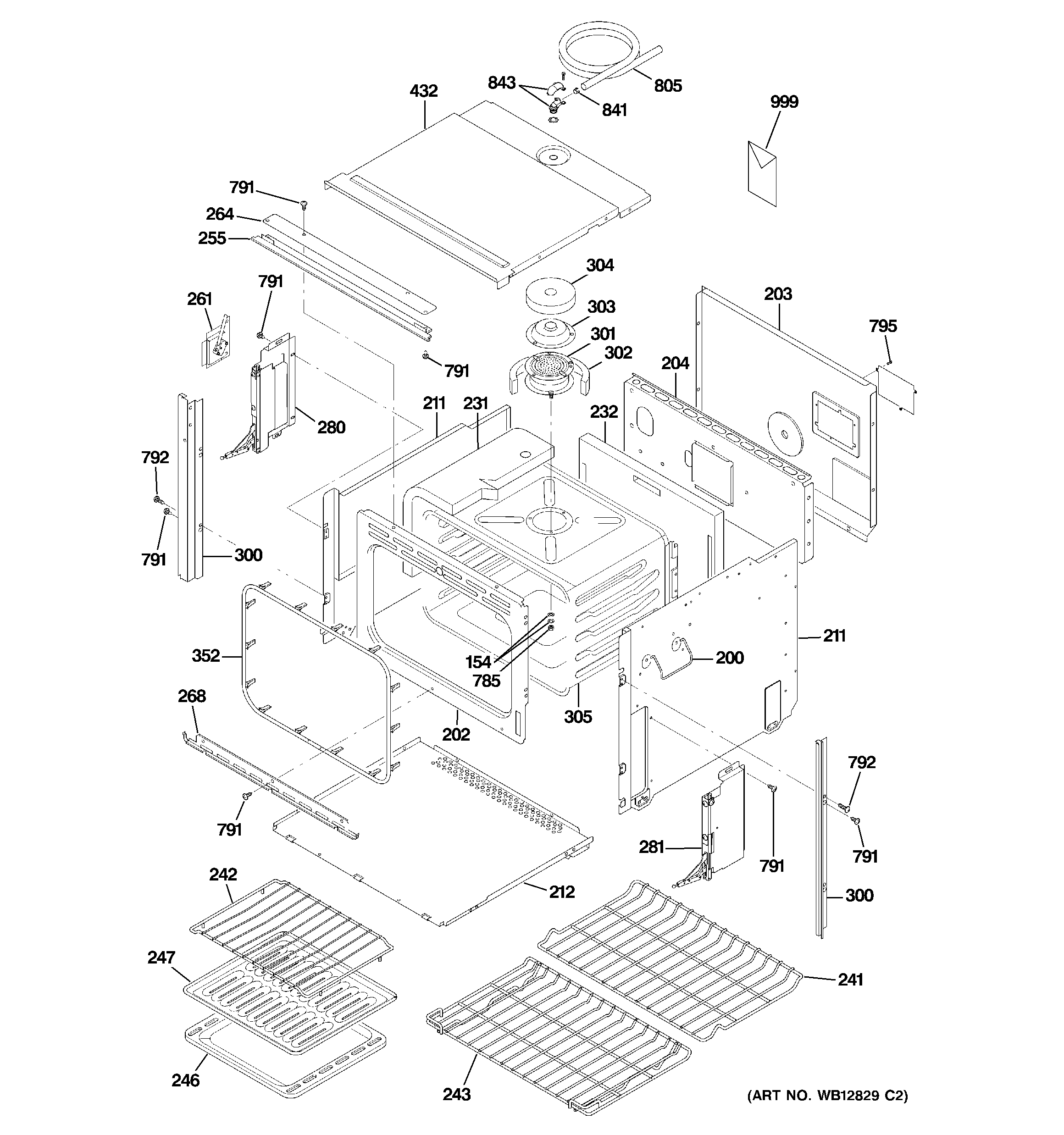 GE ZET1038SF2SS body parts (2) diagram