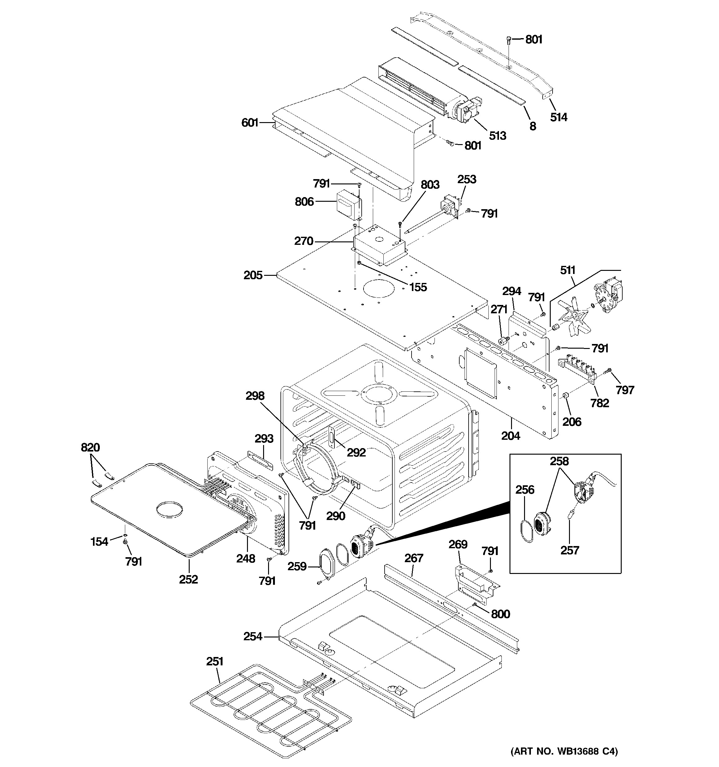 GE ZET1038SF4SS body parts (1) diagram