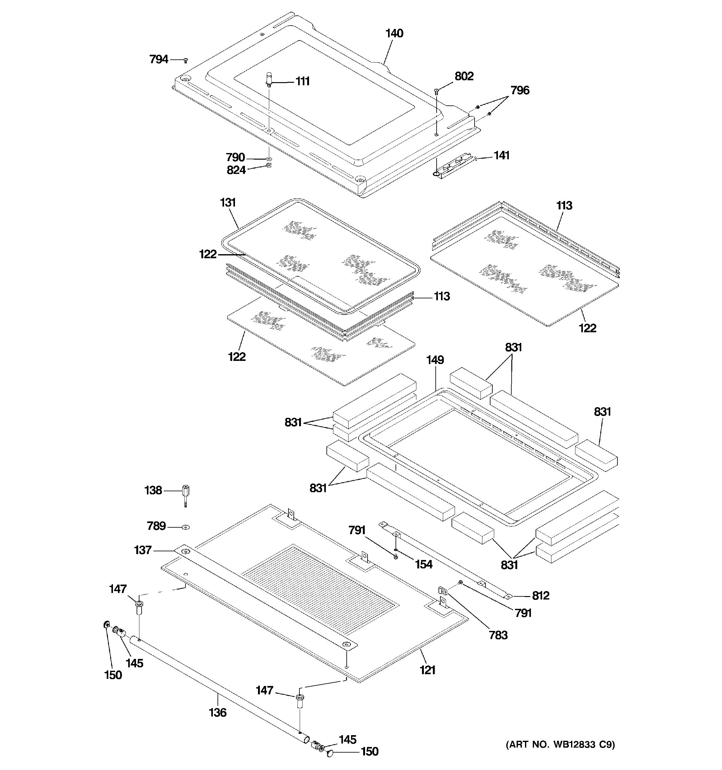 GE ZET1038SF4SS door diagram
