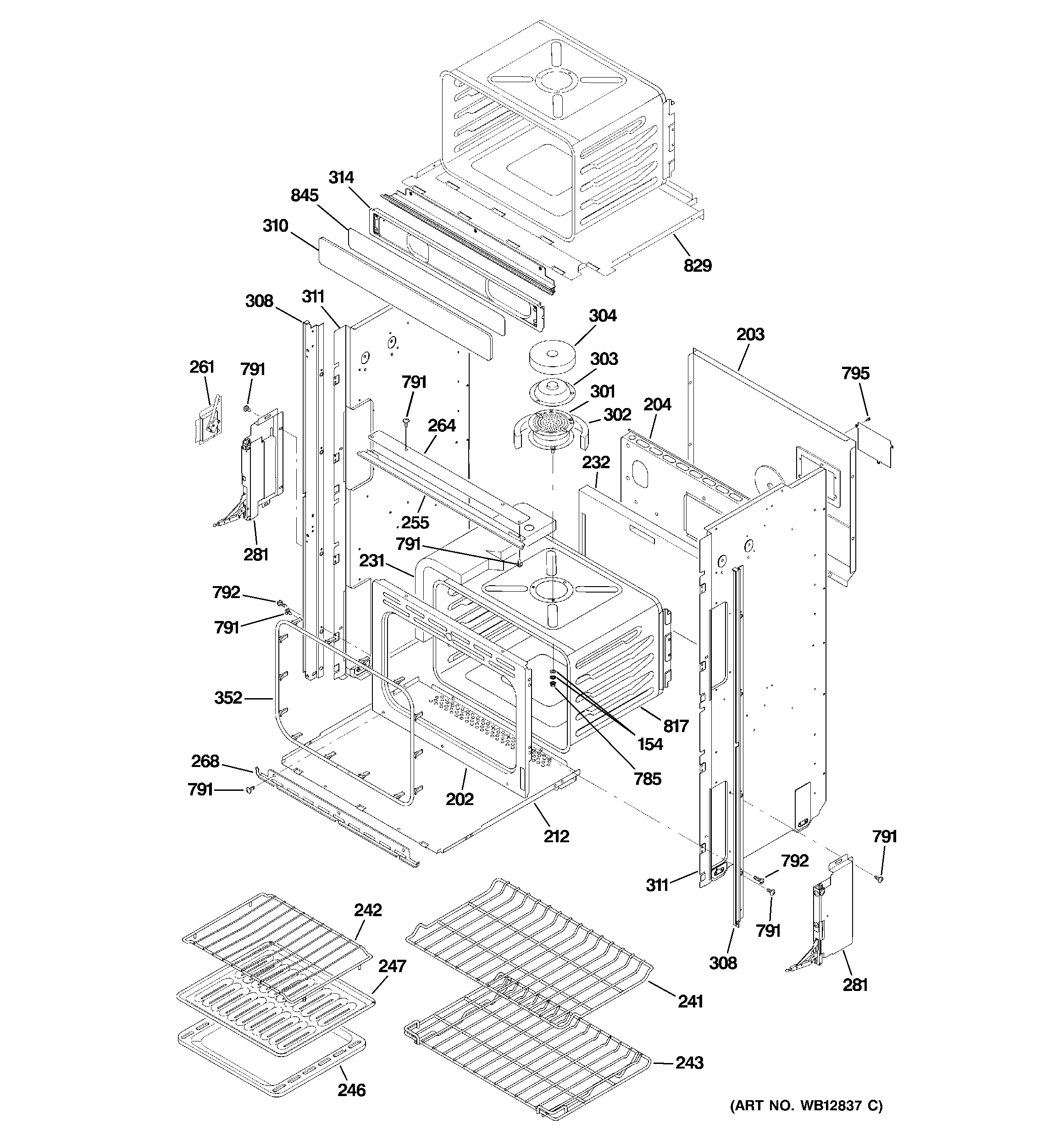 GE ZET1058BF1BB body parts (2) diagram