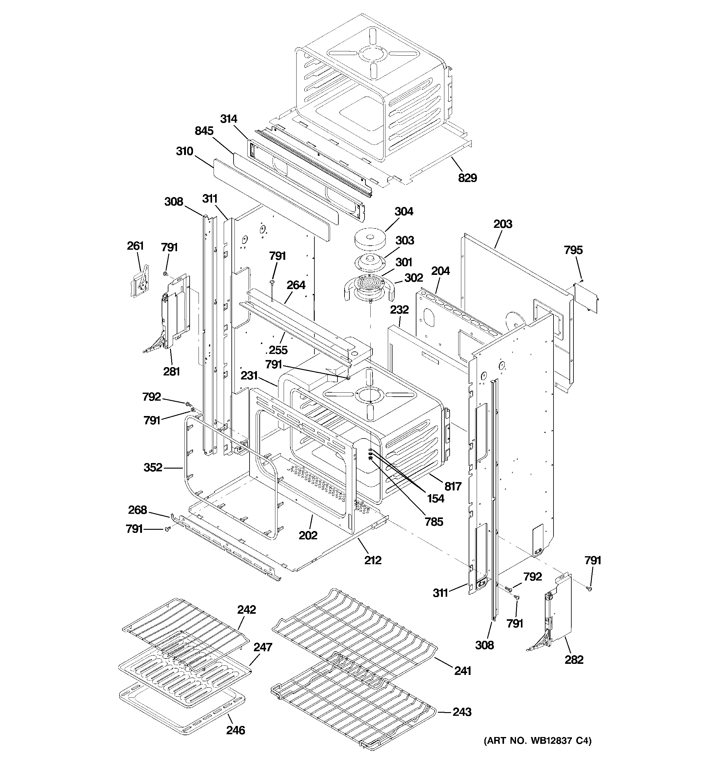 GE ZET1058BF3BB body parts (2) diagram