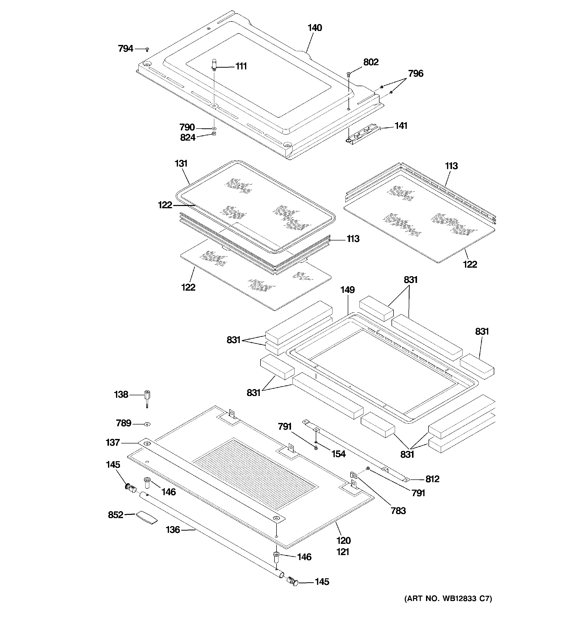 GE ZET1058BF3BB door diagram