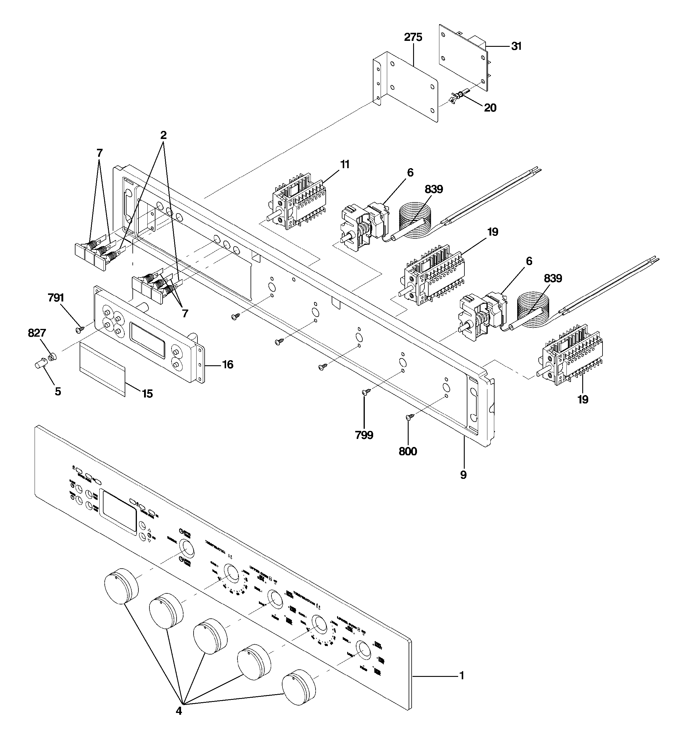 GE ZET1058BF4BB control panel diagram