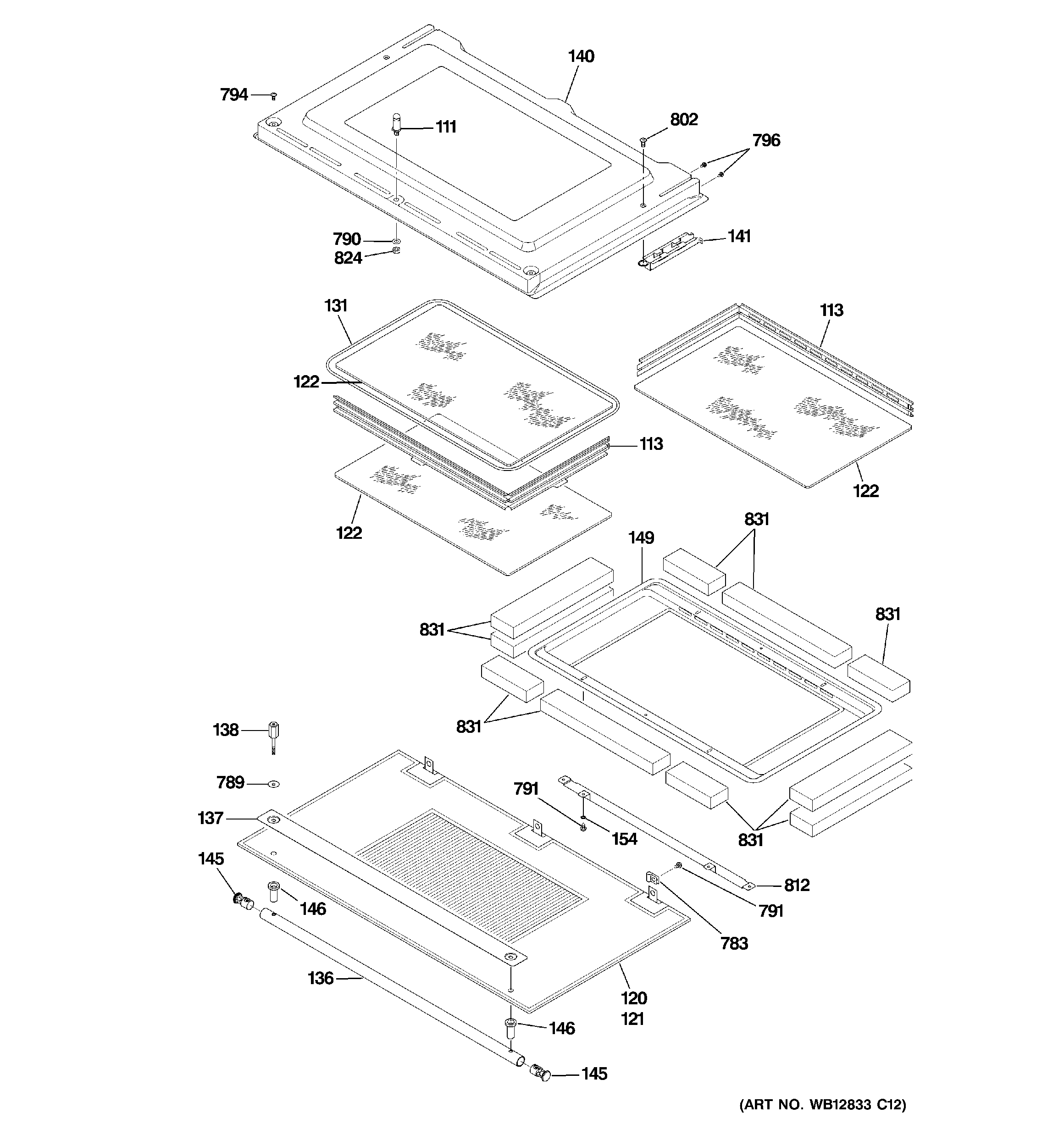 GE ZET1058BF4BB door diagram