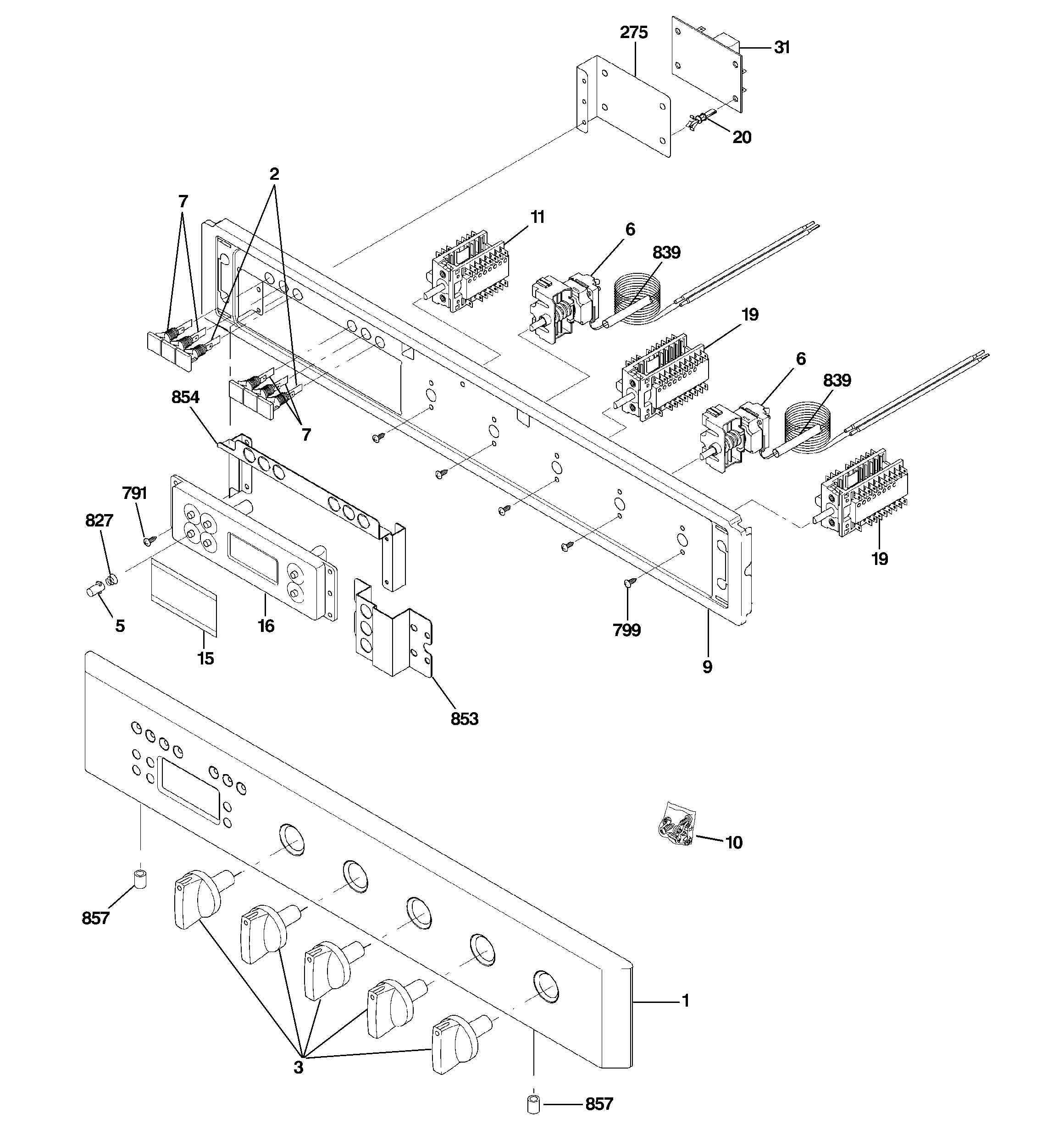 GE ZET1058PF1SS control panel diagram