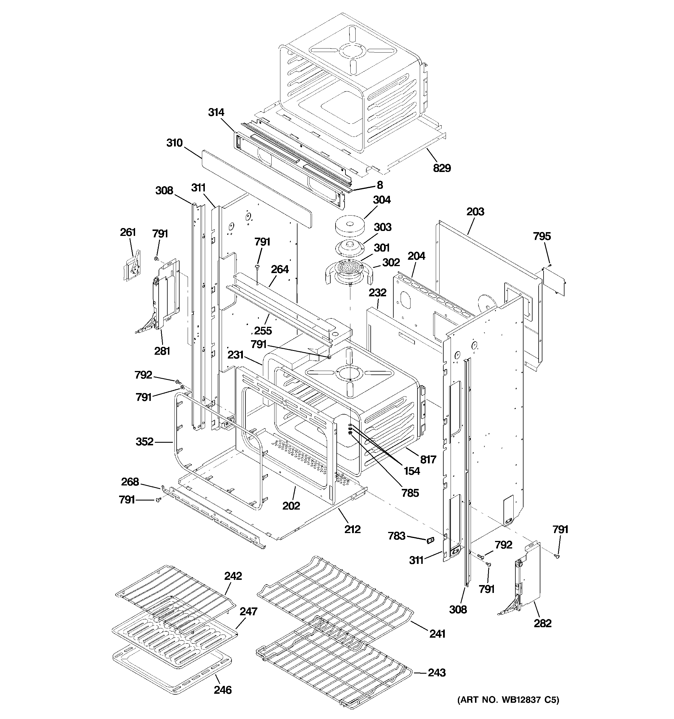 GE ZET1058PF4SS body parts (2) diagram
