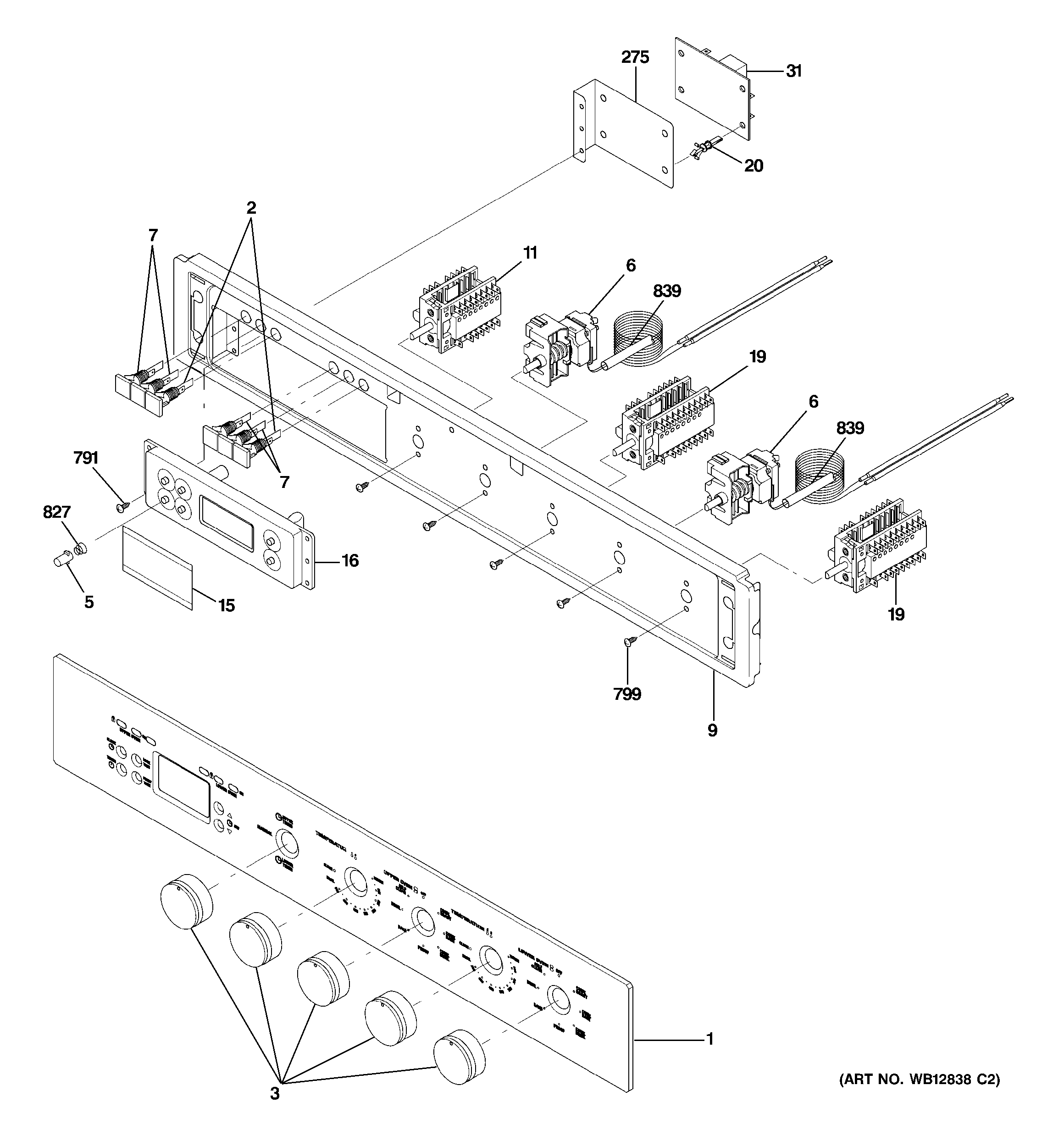 GE ZET1058SF2SS control panel diagram
