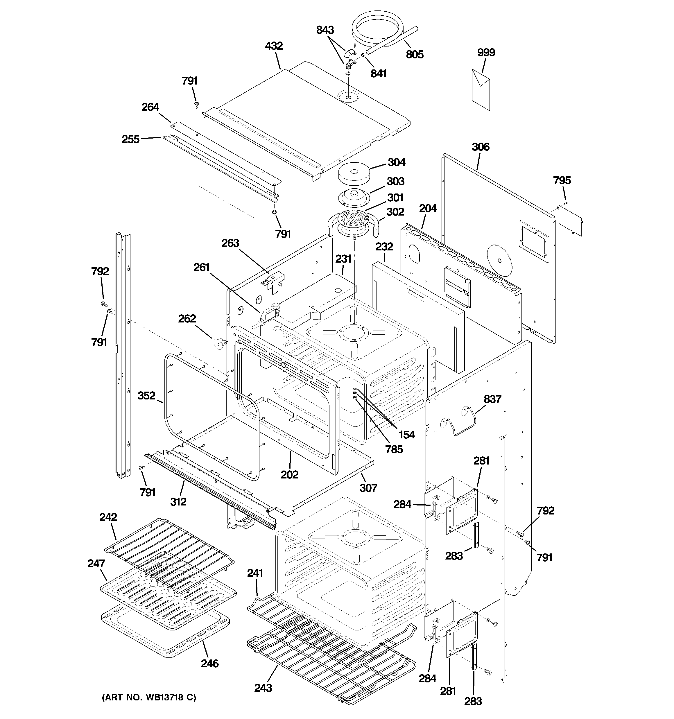 GE ZET1058SF5SS body parts (1) diagram
