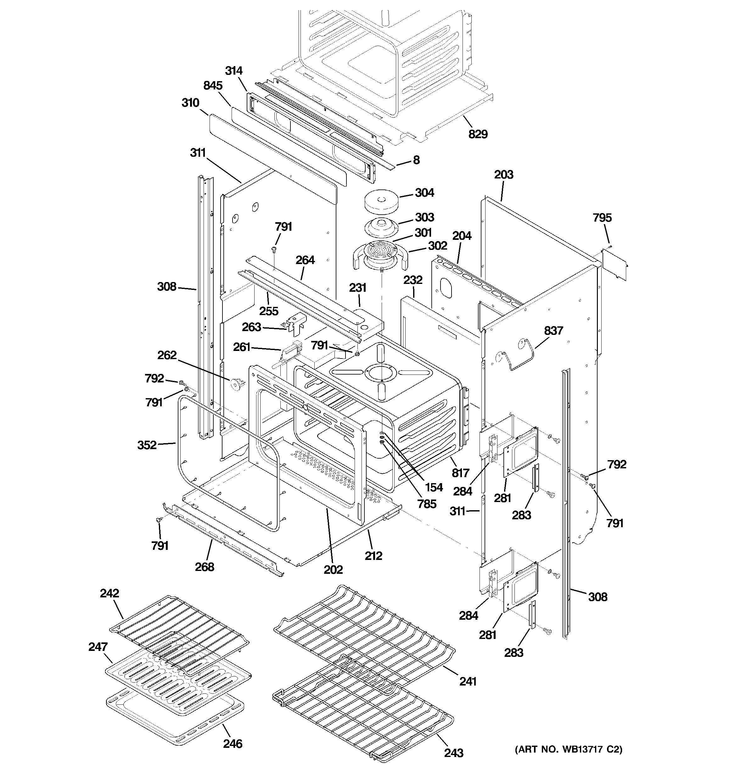 GE ZET1058SF5SS body parts (2) diagram