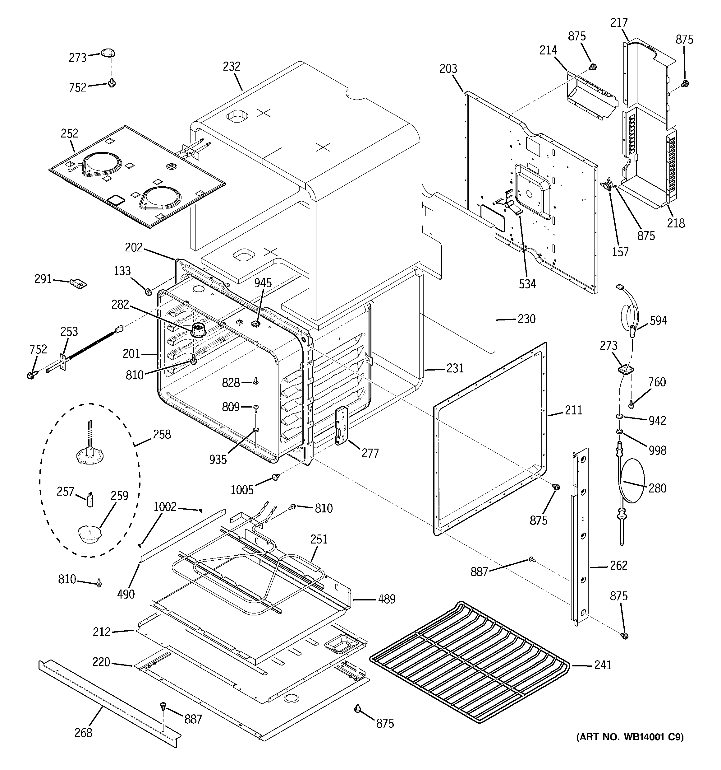 GE PCK916BM1BB body parts diagram