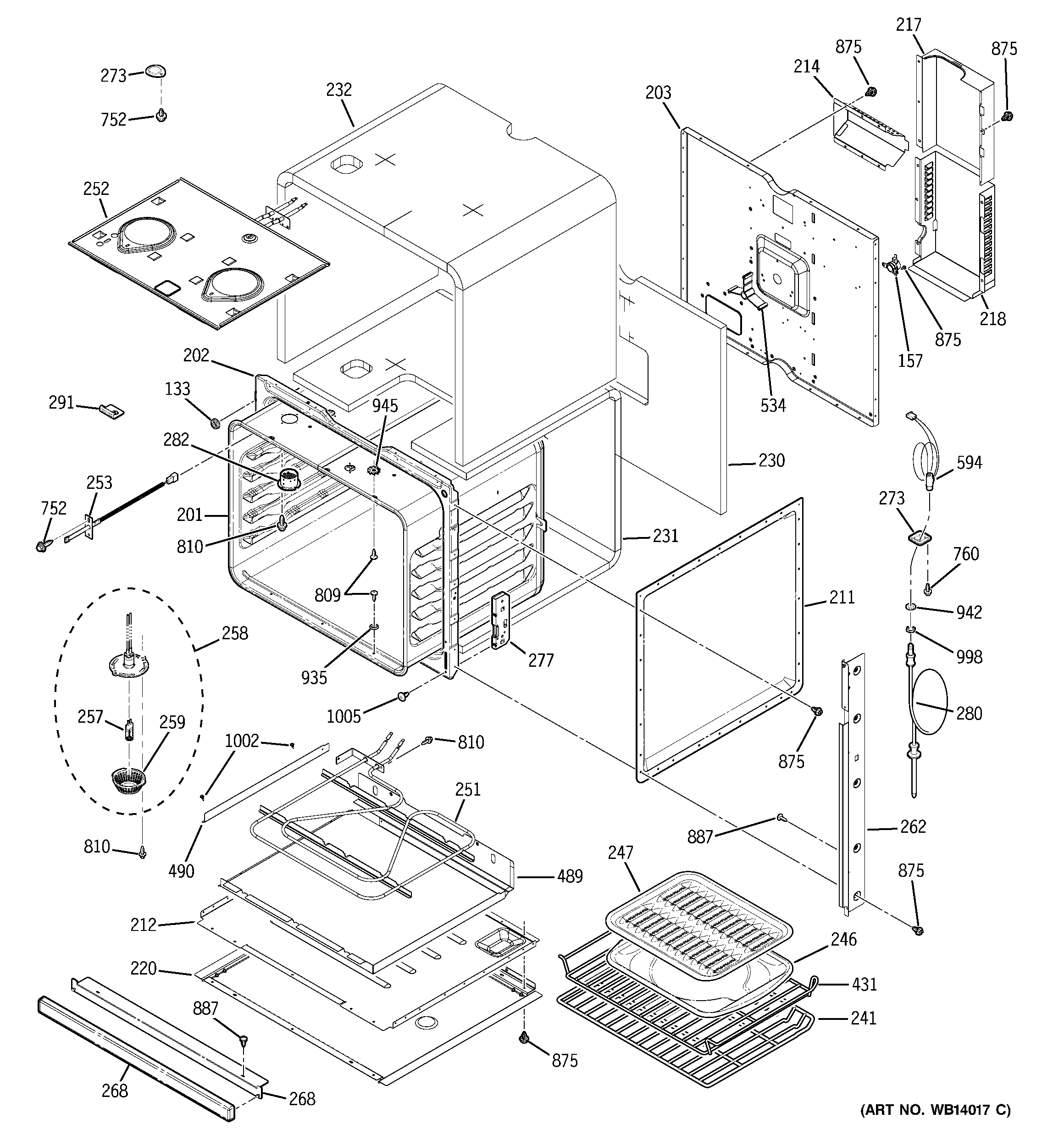 GE ZEK938SM1SS body parts diagram