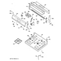 GE JGBP30WEV4WW control panel & cooktop diagram